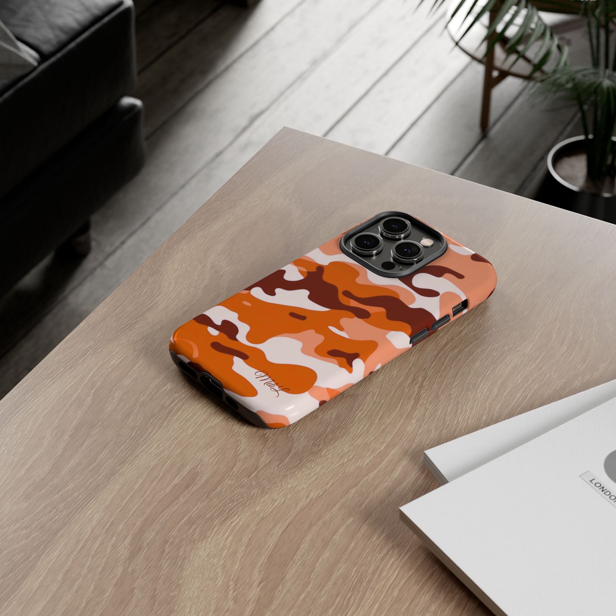 Orange Camo iPhone Case