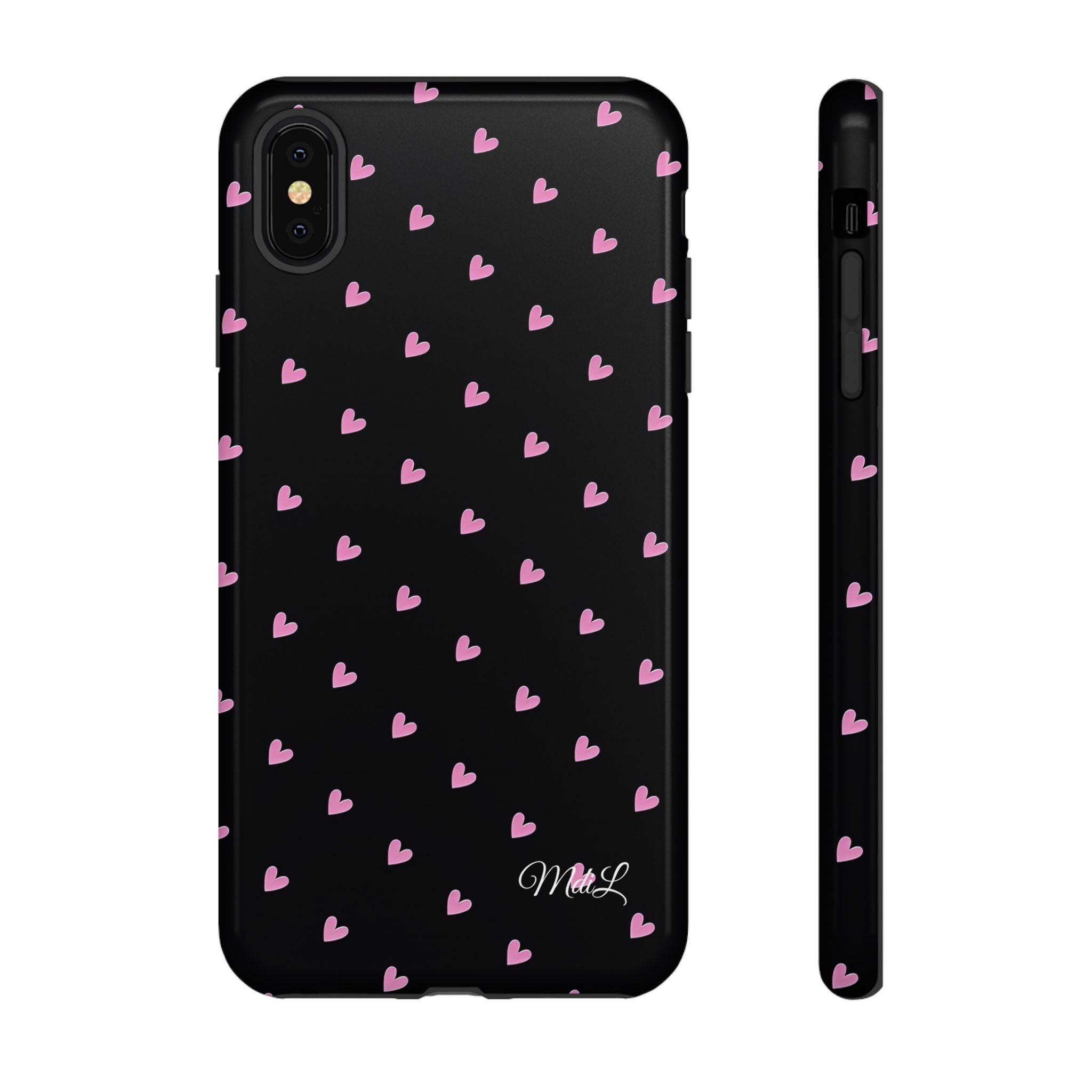 Dotted Hearts | Black and Pink - Mare di Luna