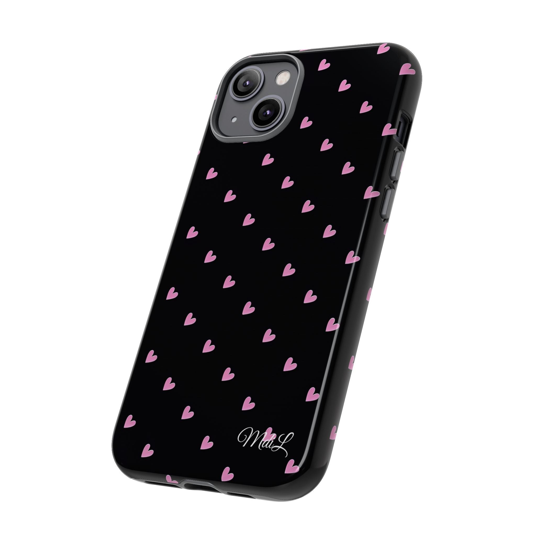 Dotted Hearts | Black and Pink - Mare di Luna