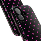Dotted Hearts | Neon Pink and Black - Mare di Luna