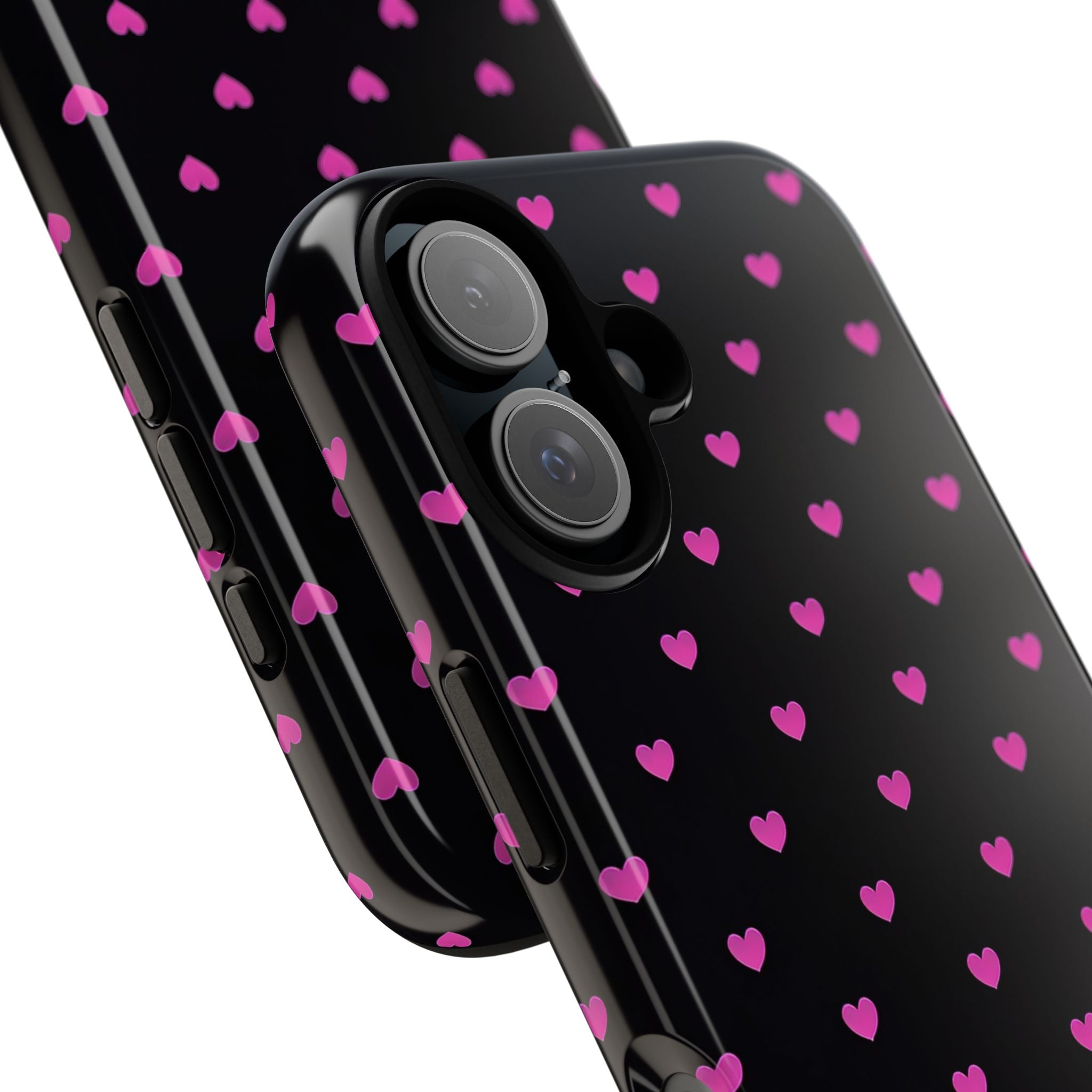 Dotted Hearts | Neon Pink and Black - Mare di Luna