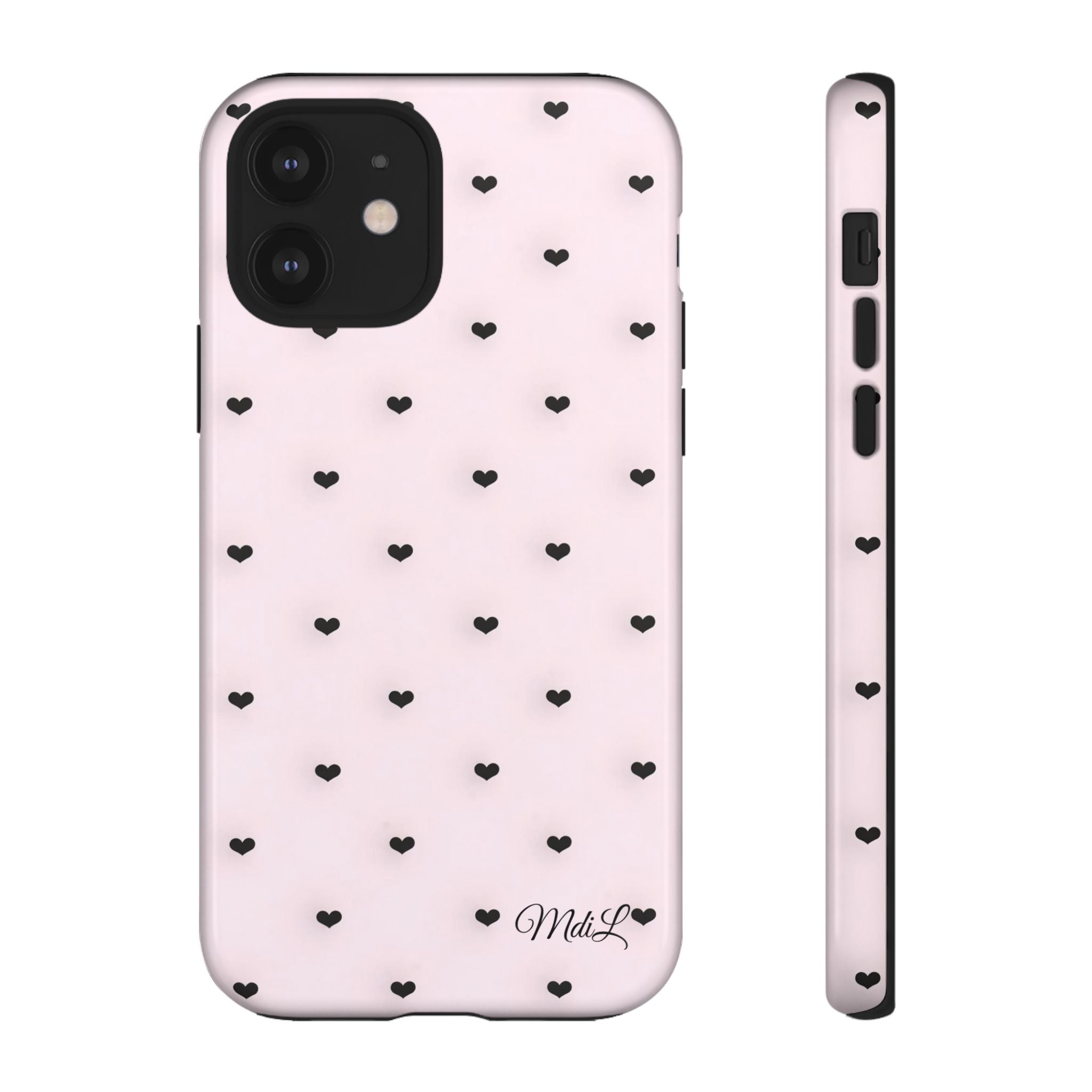 Dotted Hearts | Pink and Black