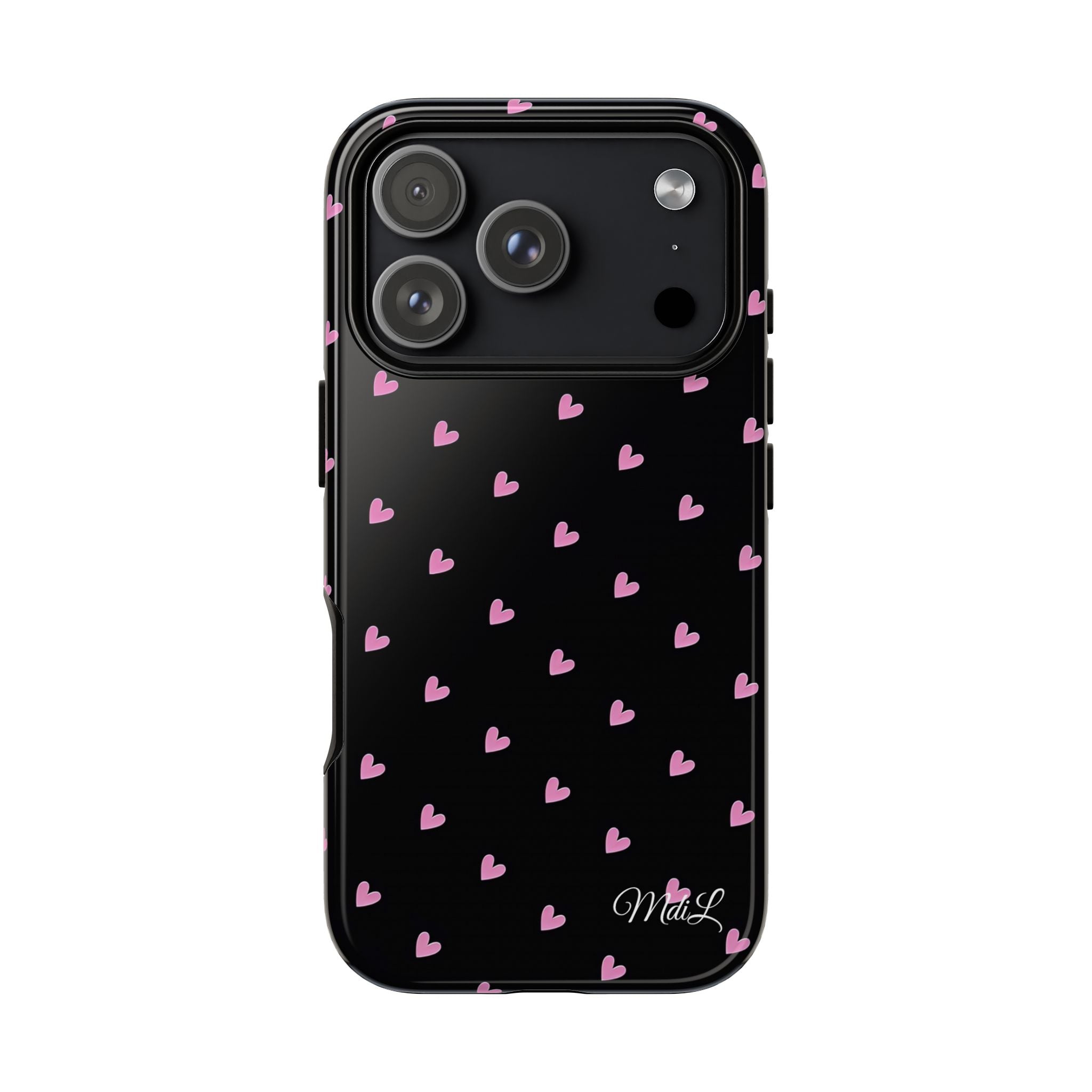 Dotted Hearts | Black and Pink - Mare di Luna