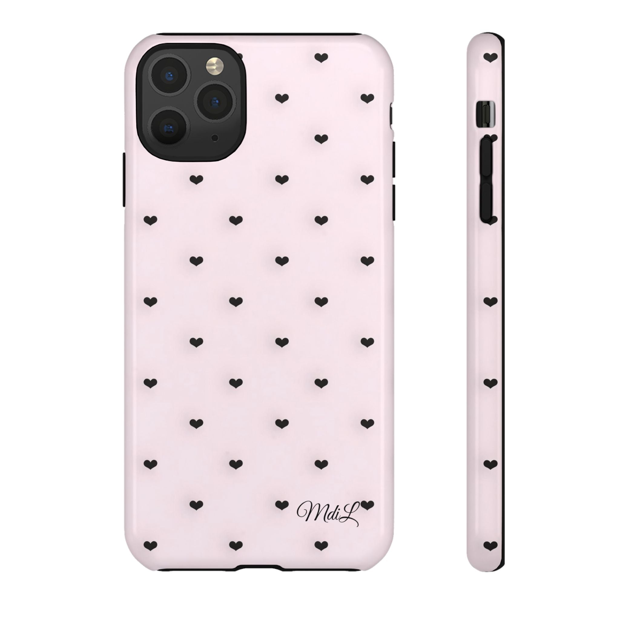Dotted Hearts | Pink and Black