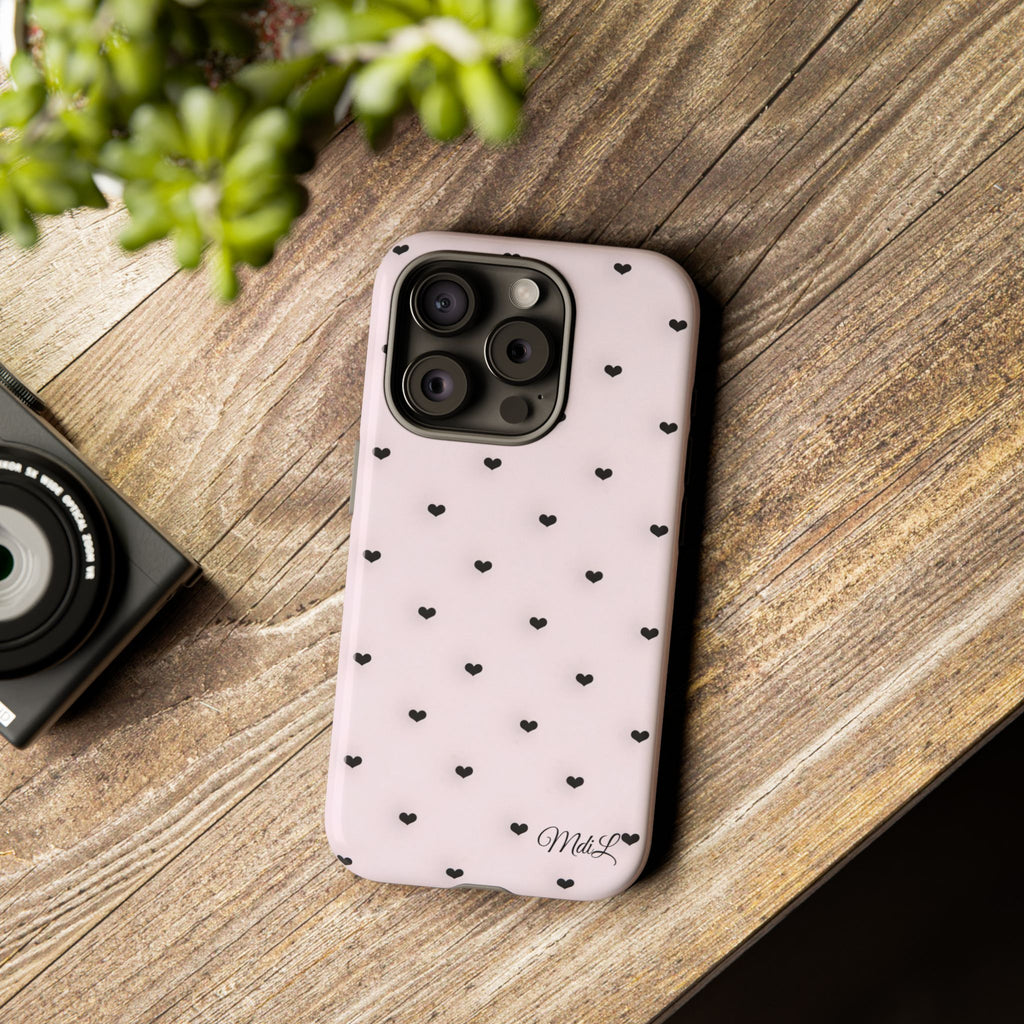 Dotted Hearts | Pink and Black