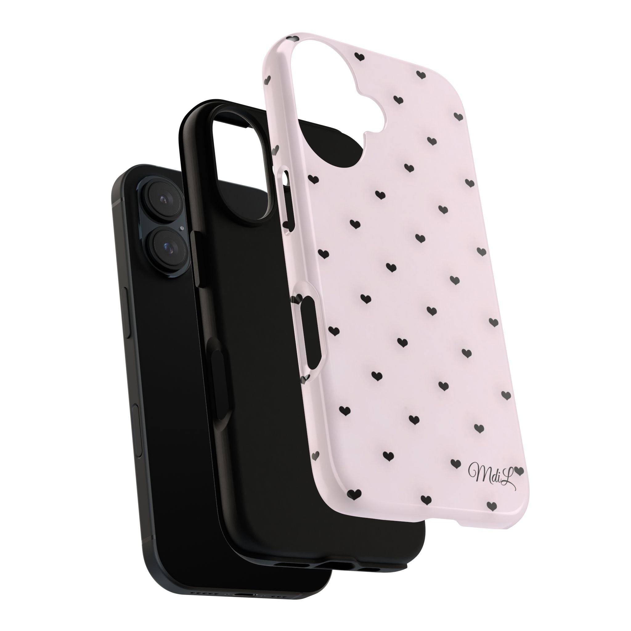 Dotted Hearts | Pink and Black