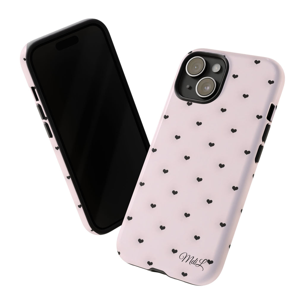 Dotted Hearts | Pink and Black