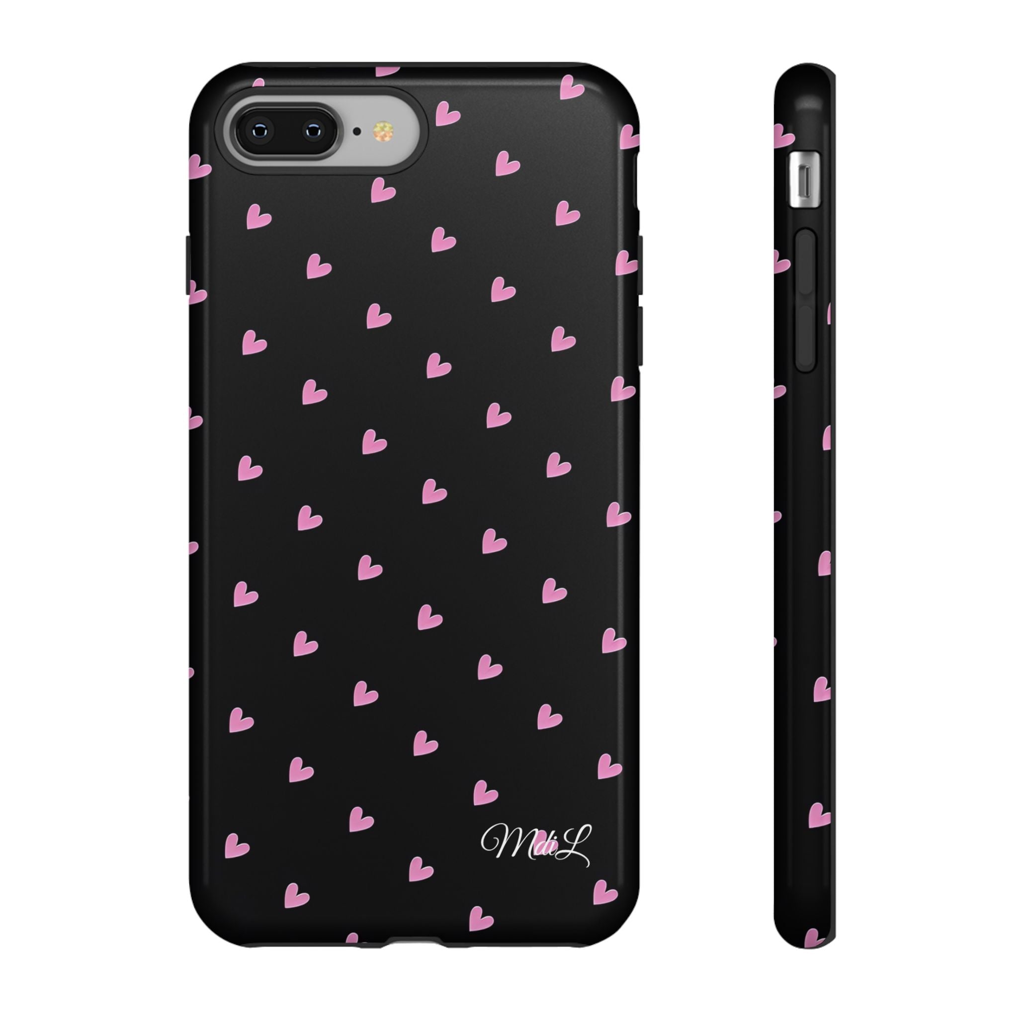 Dotted Hearts | Black and Pink - Mare di Luna