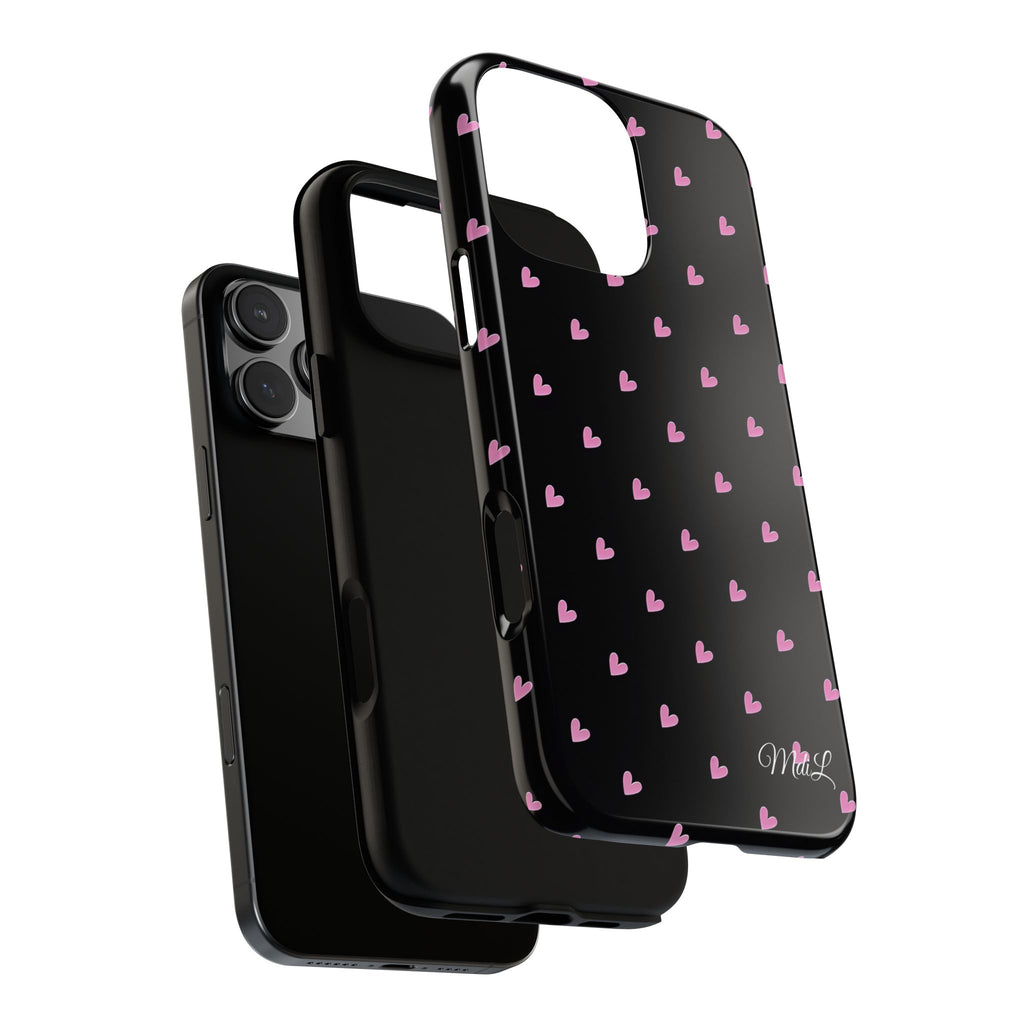Dotted Hearts | Black and Pink - Mare di Luna