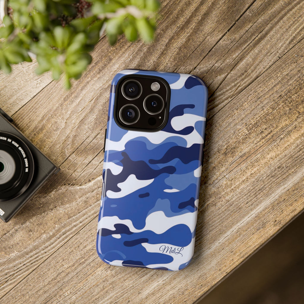 Deep Blue Camo iPhone Case