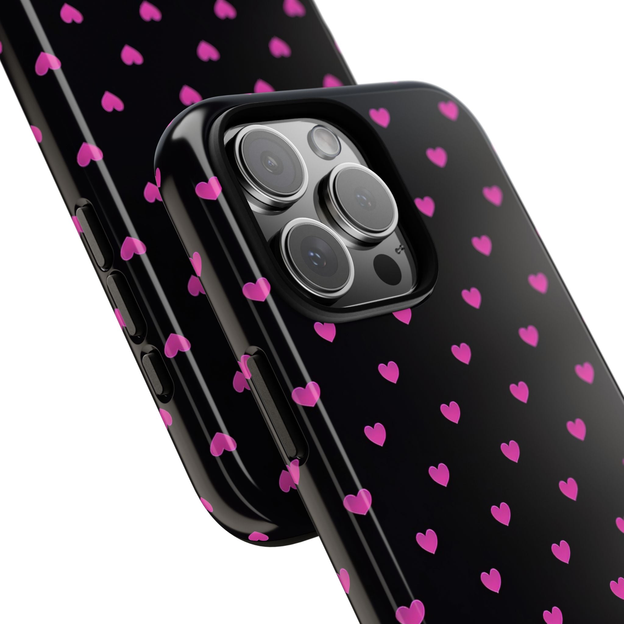 Dotted Hearts | Neon Pink and Black - Mare di Luna