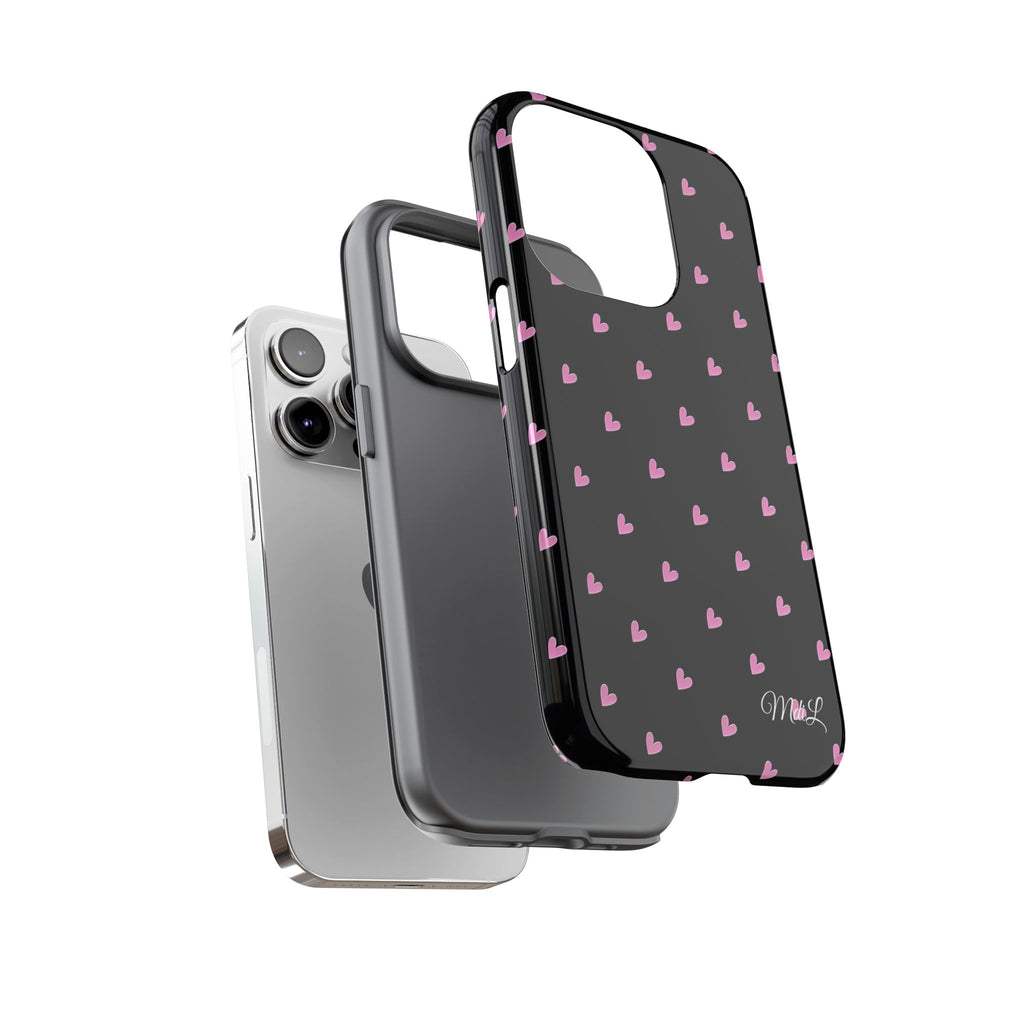 Dotted Hearts | Black and Pink - Mare di Luna