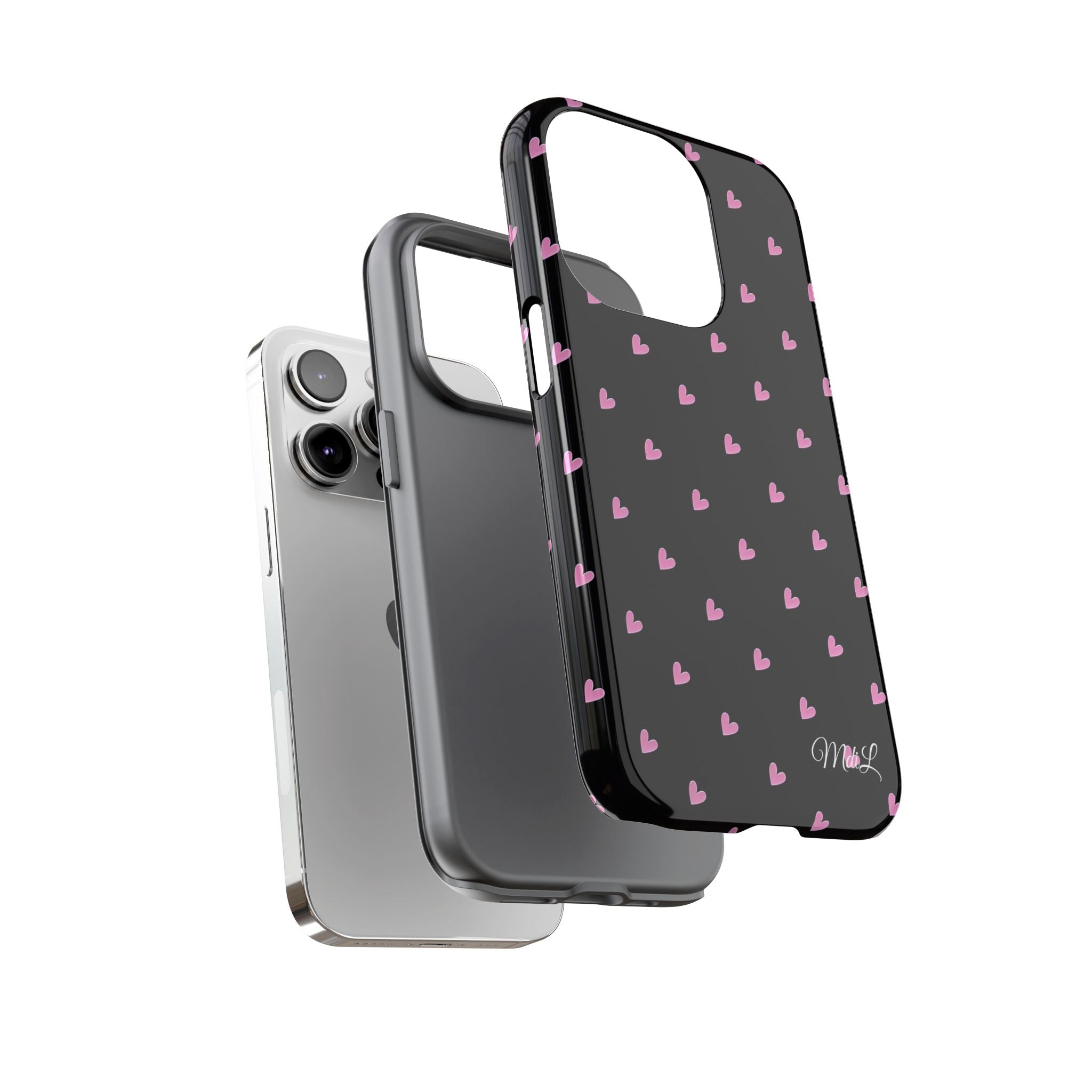 Dotted Hearts | Black and Pink - Mare di Luna