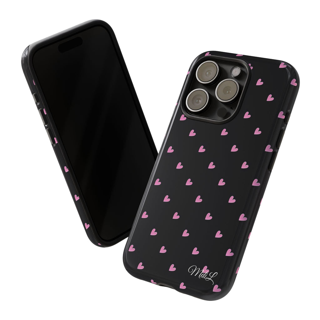 Dotted Hearts | Black and Pink - Mare di Luna