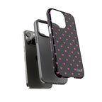 Dotted Hearts | Neon Pink and Black - Mare di Luna
