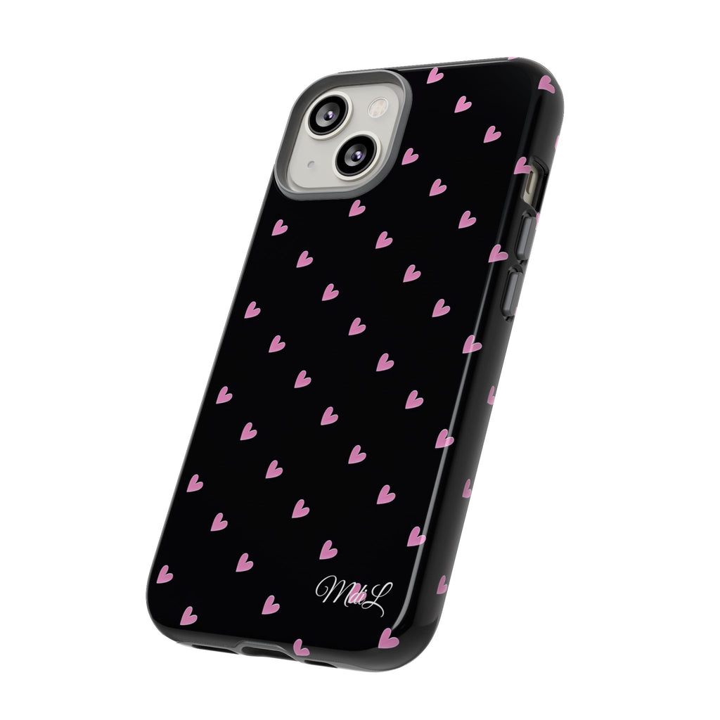 Dotted Hearts | Black and Pink - Mare di Luna