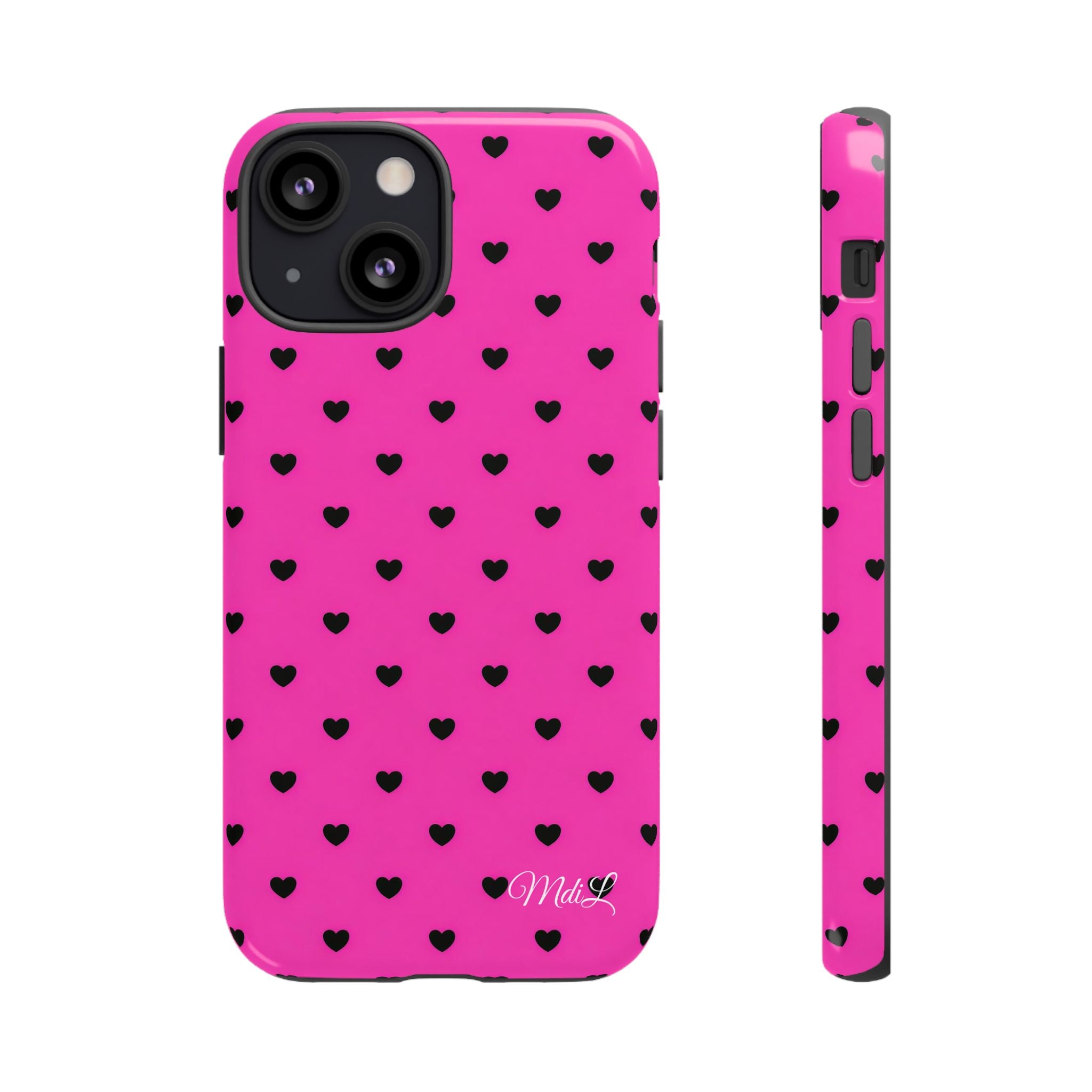 Dotted Hearts | Neon Pink - Mare di Luna