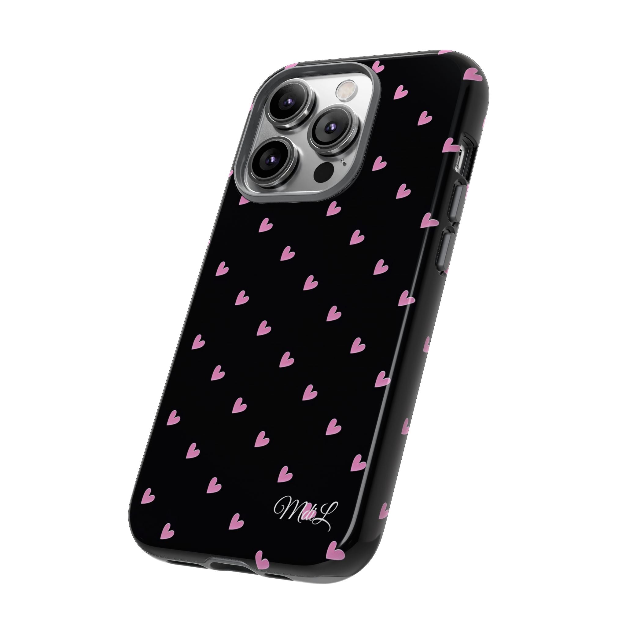 Dotted Hearts | Black and Pink - Mare di Luna