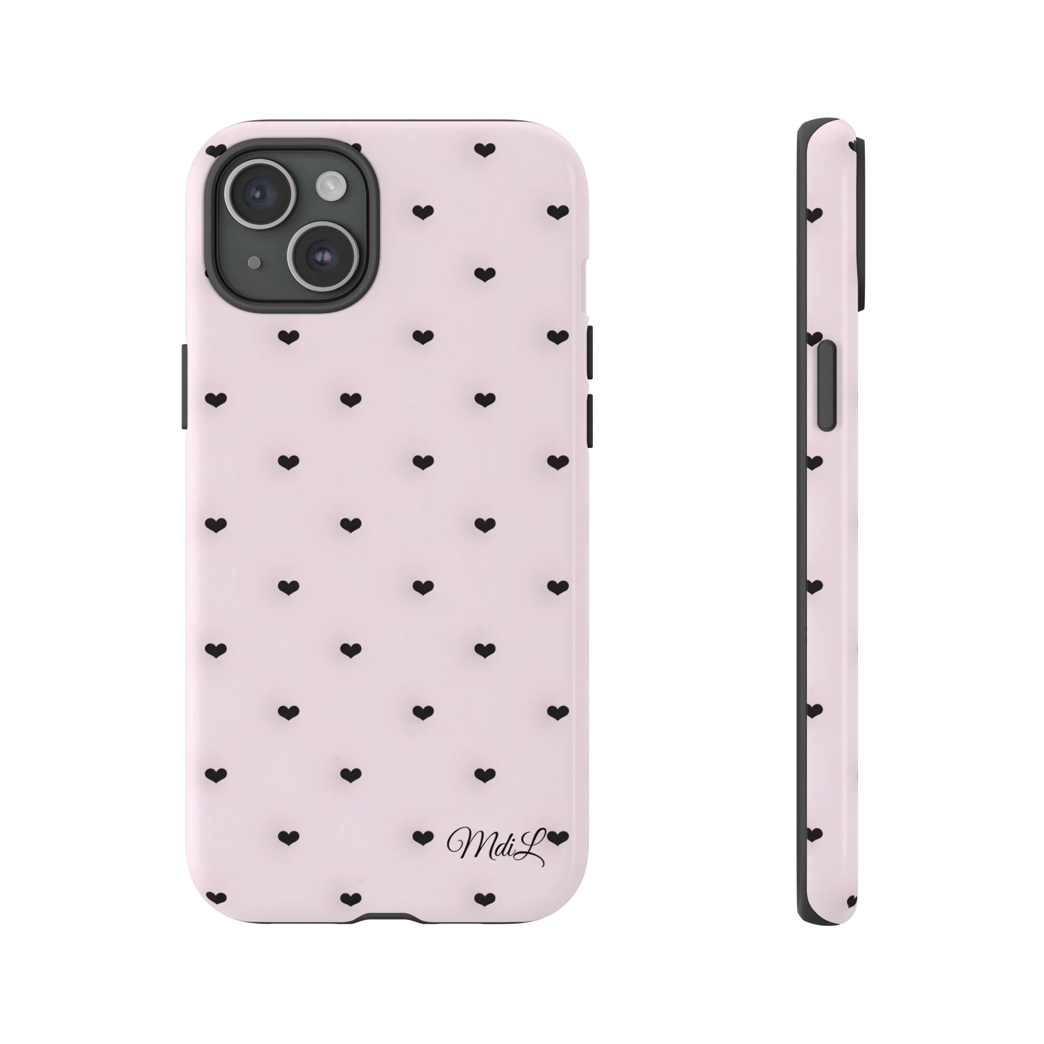 Dotted Hearts | Pink and Black
