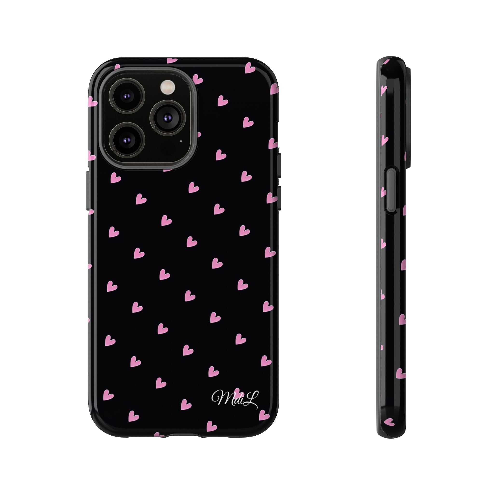 Dotted Hearts | Black and Pink - Mare di Luna