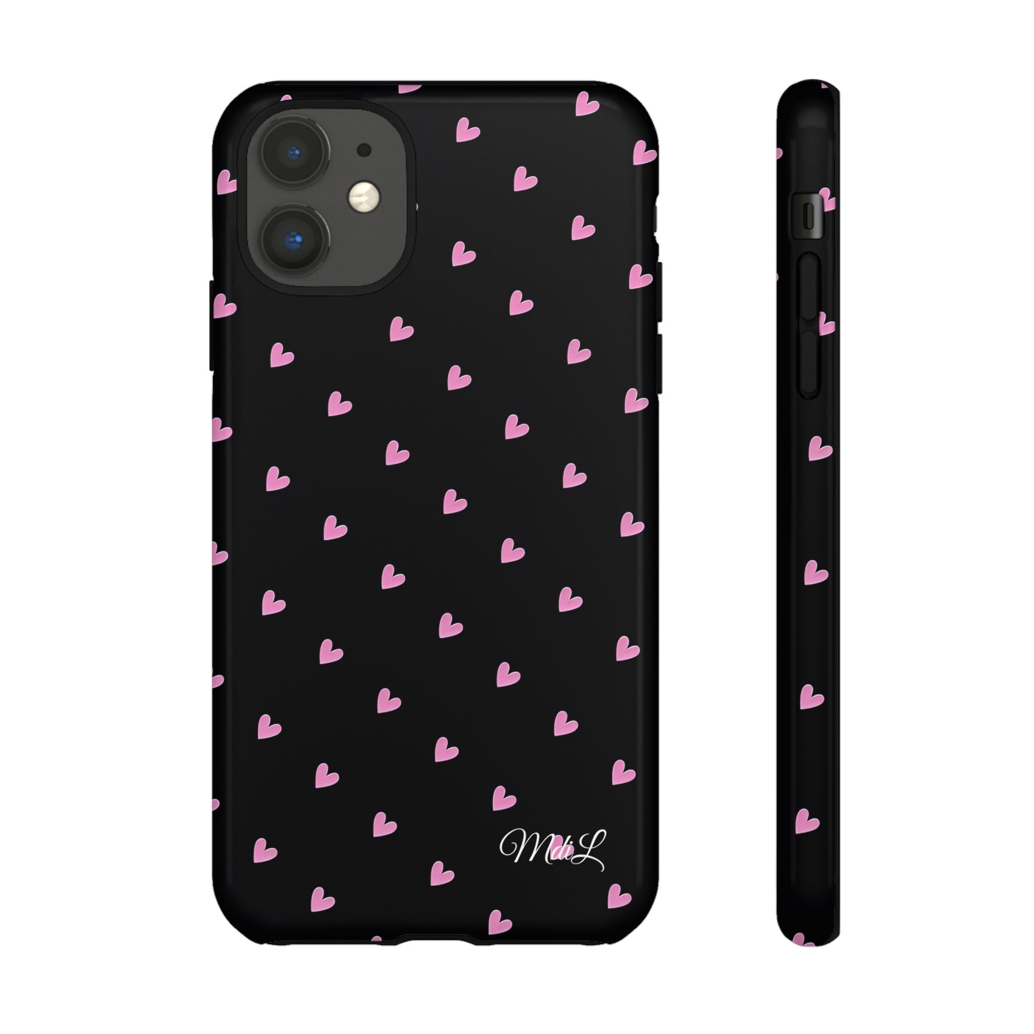 Dotted Hearts | Black and Pink - Mare di Luna