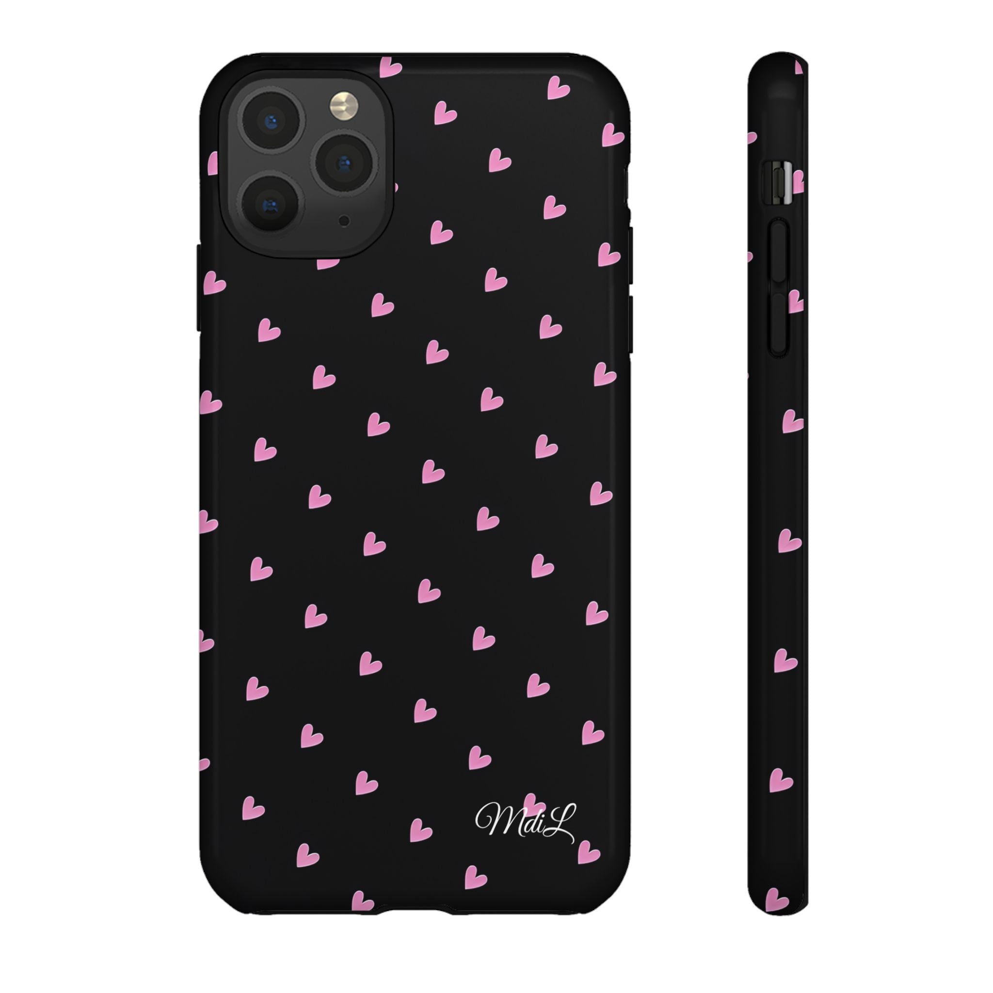 Dotted Hearts | Black and Pink - Mare di Luna
