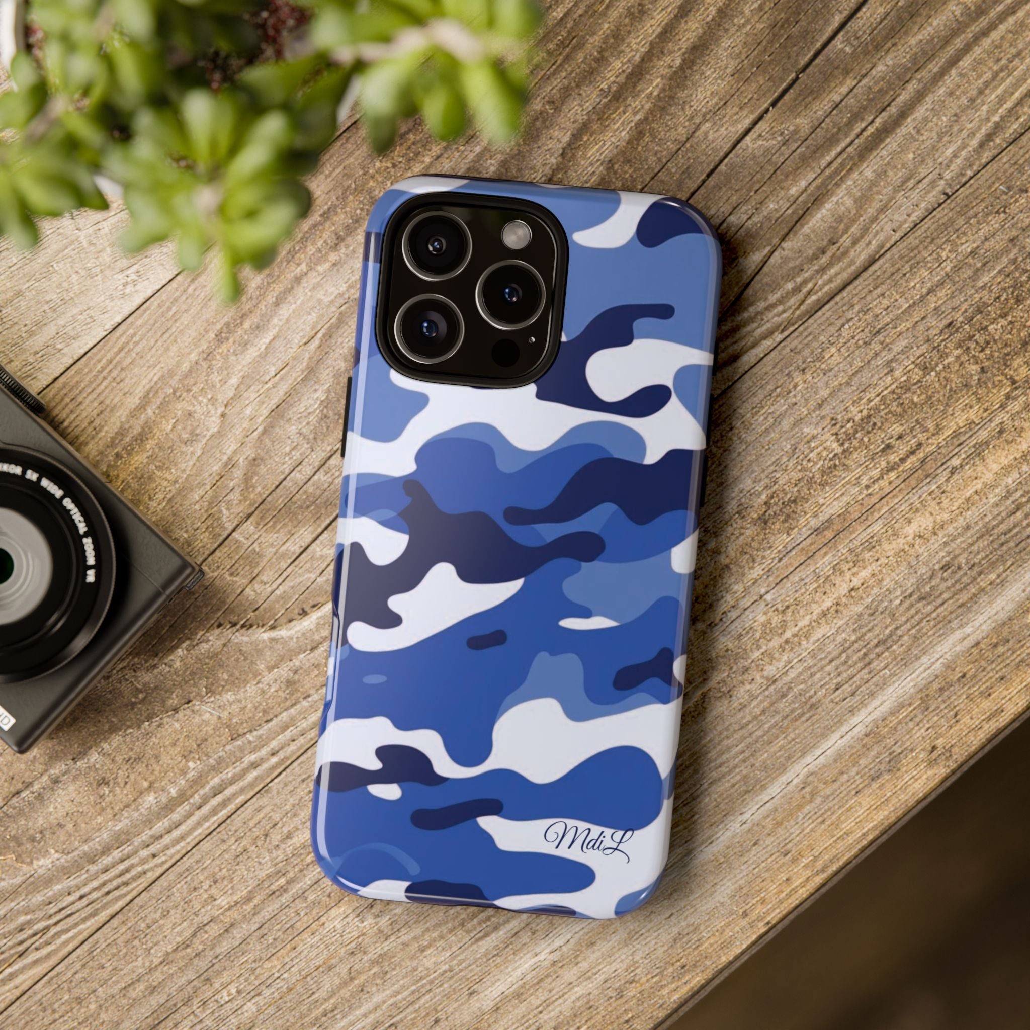 Deep Blue Camo iPhone Case