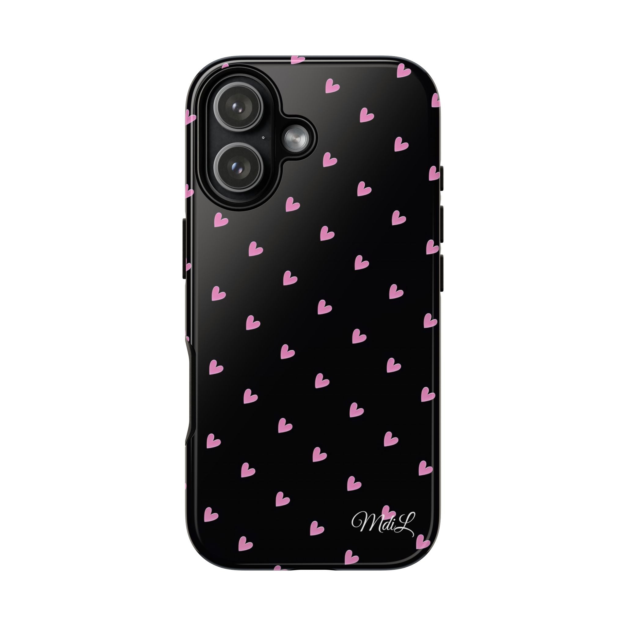 Dotted Hearts | Black and Pink - Mare di Luna