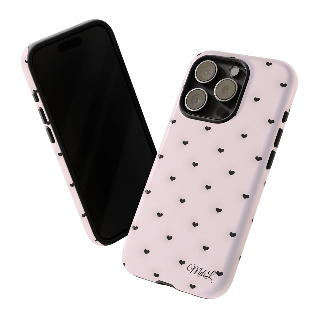 Dotted Hearts | Pink and Black