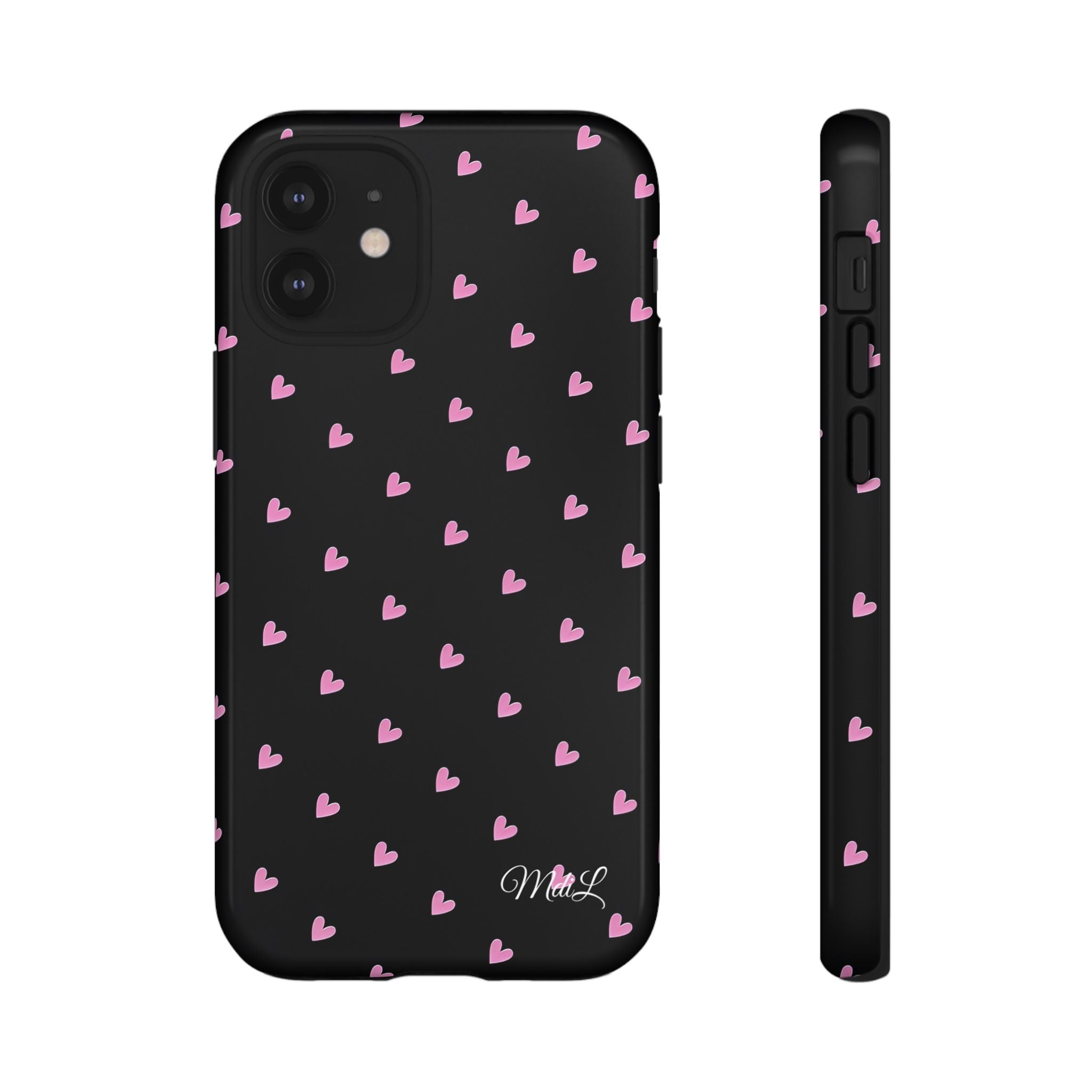 Dotted Hearts | Black and Pink - Mare di Luna