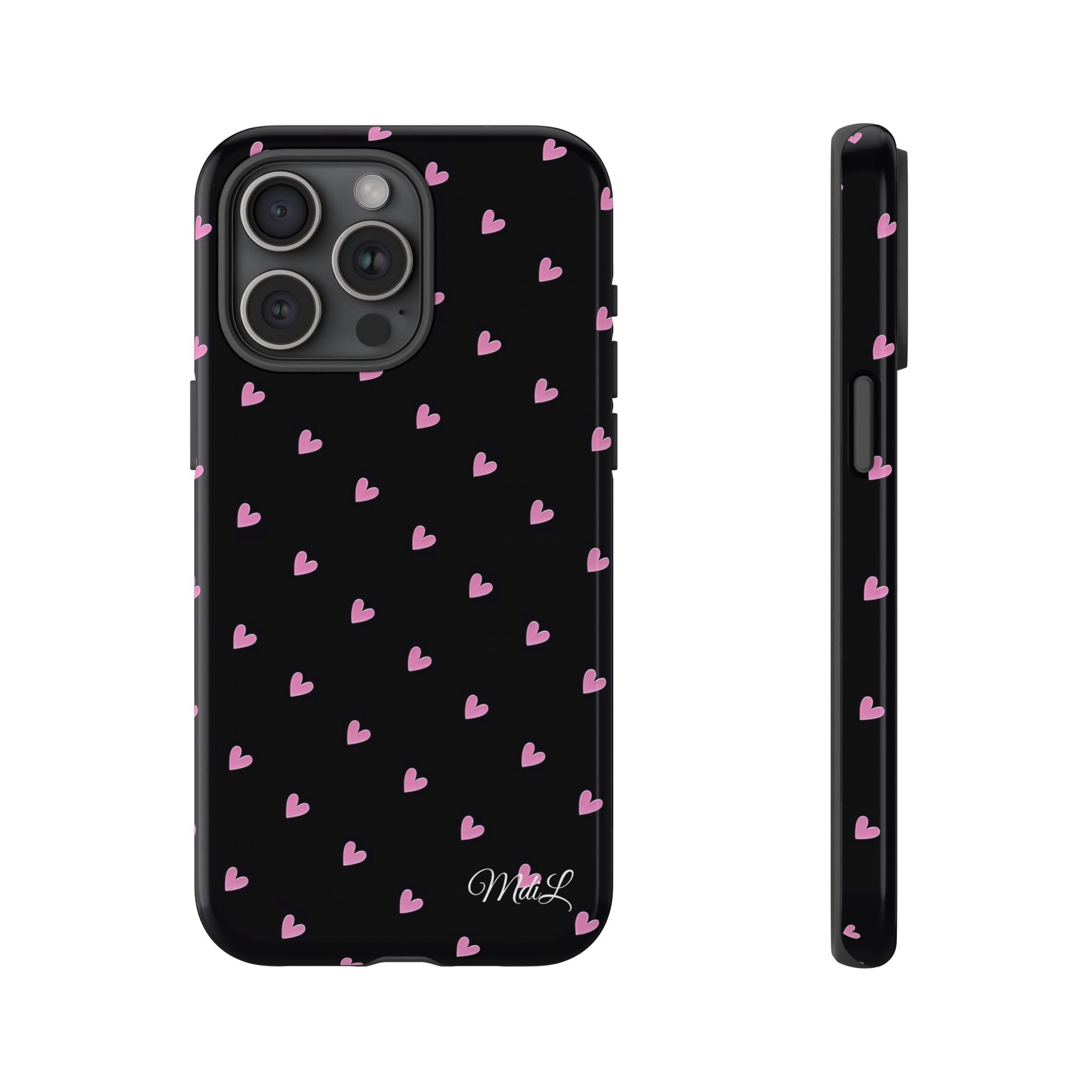 Dotted Hearts | Black and Pink - Mare di Luna