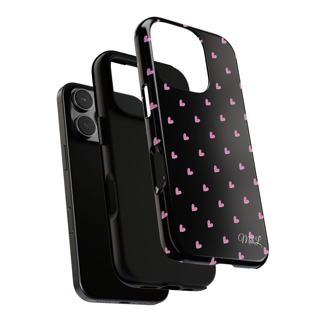 Dotted Hearts | Black and Pink - Mare di Luna