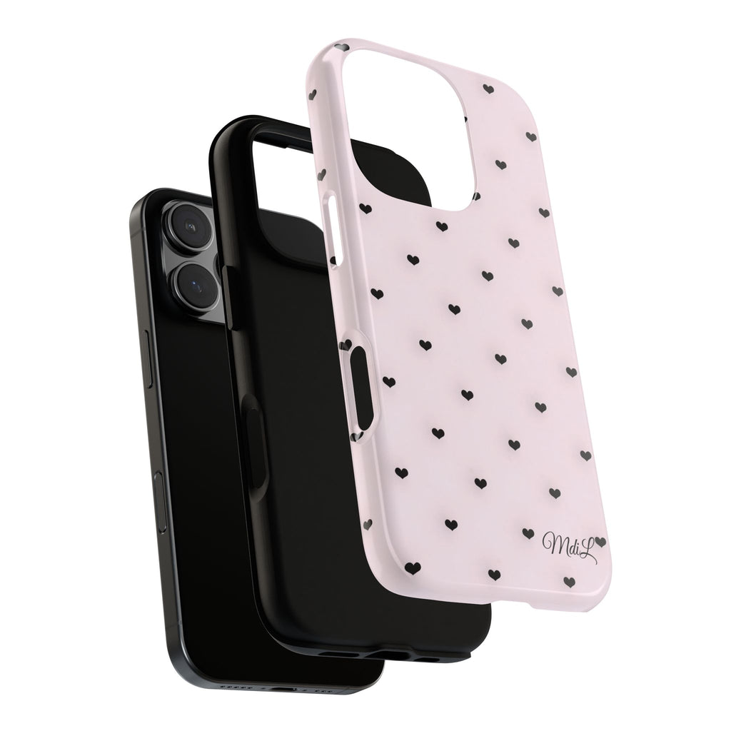 Dotted Hearts | Pink and Black