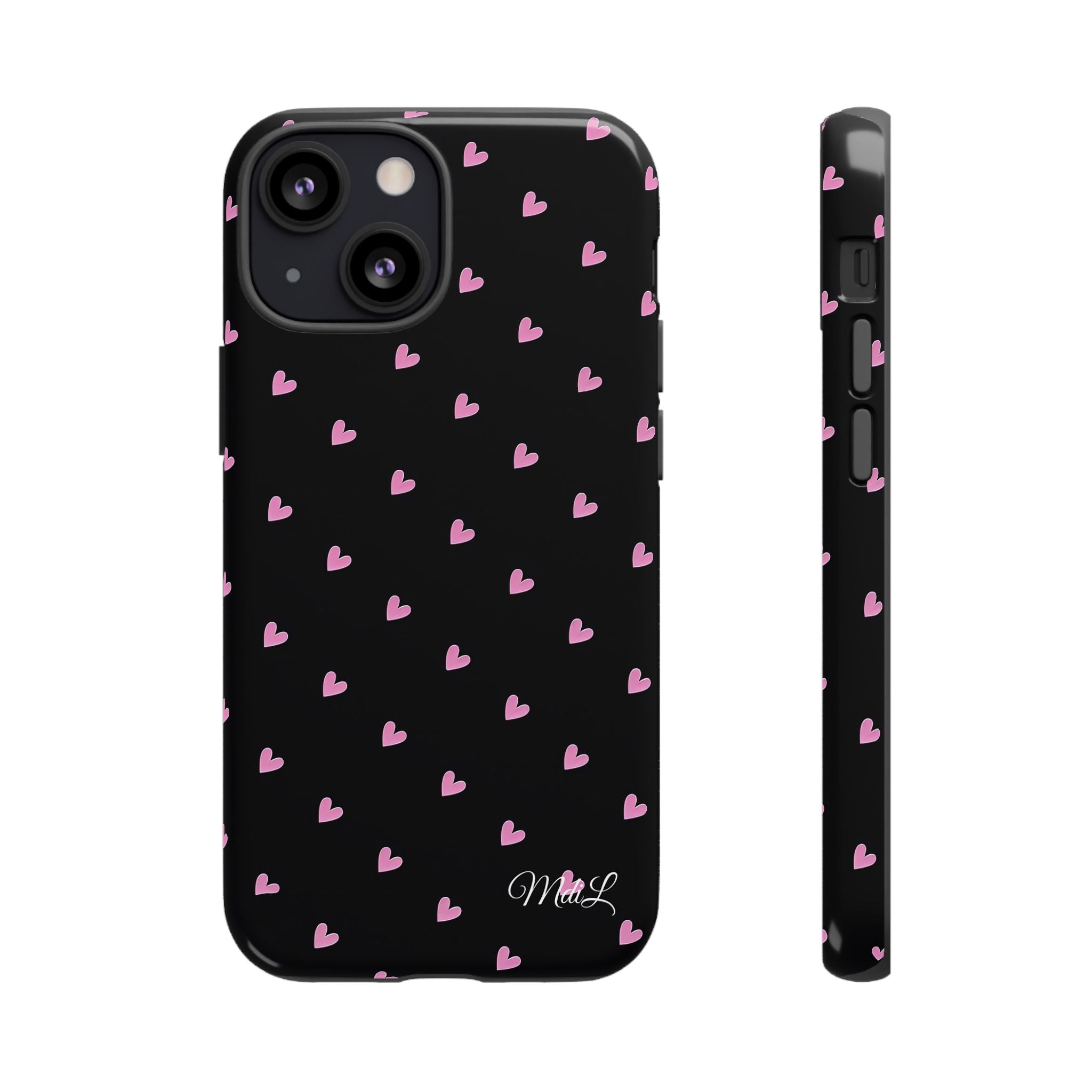 Dotted Hearts | Black and Pink - Mare di Luna
