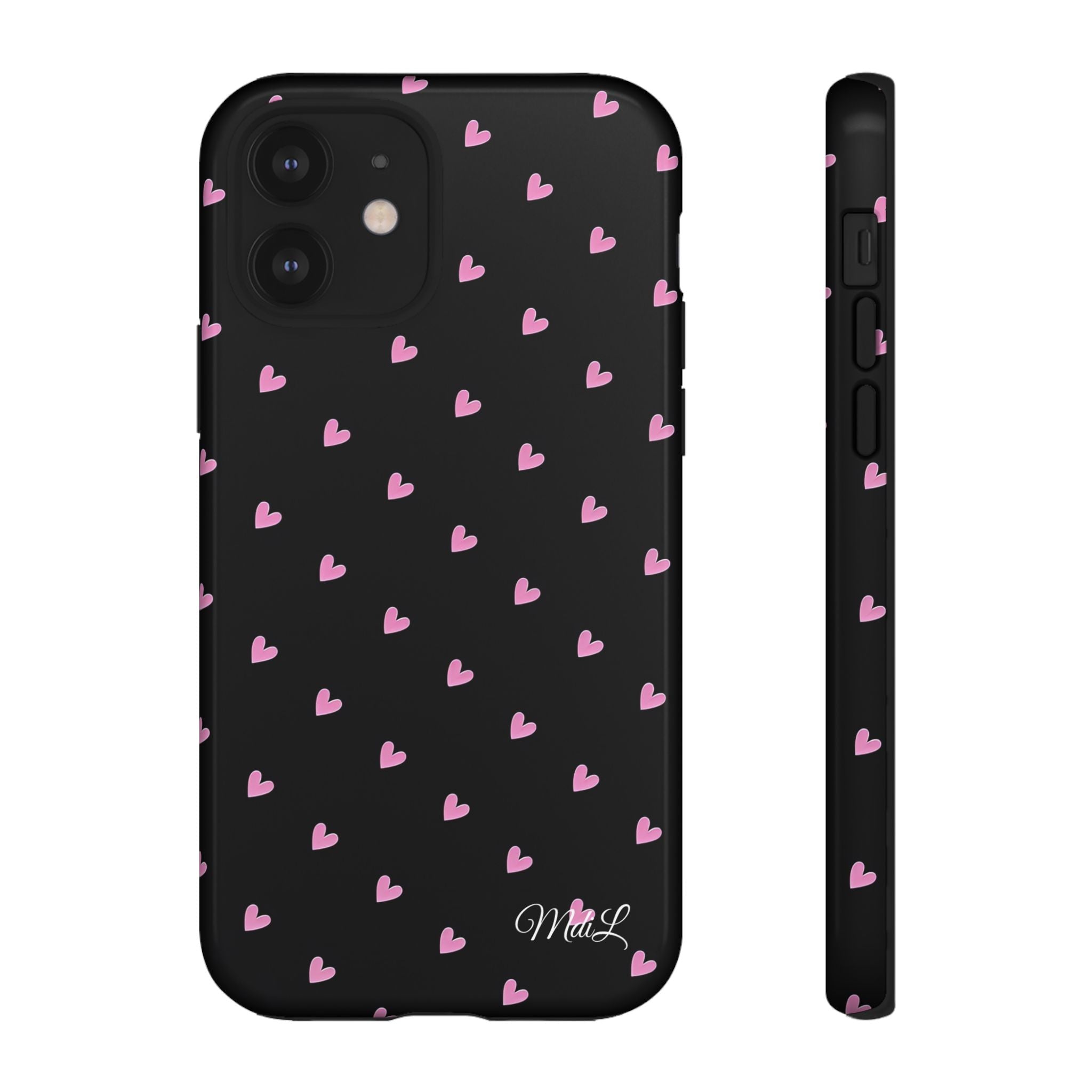 Dotted Hearts | Black and Pink - Mare di Luna