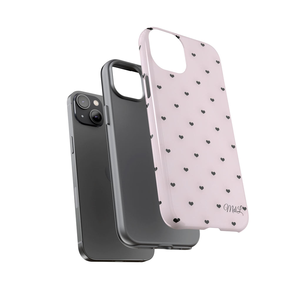 Dotted Hearts | Pink and Black