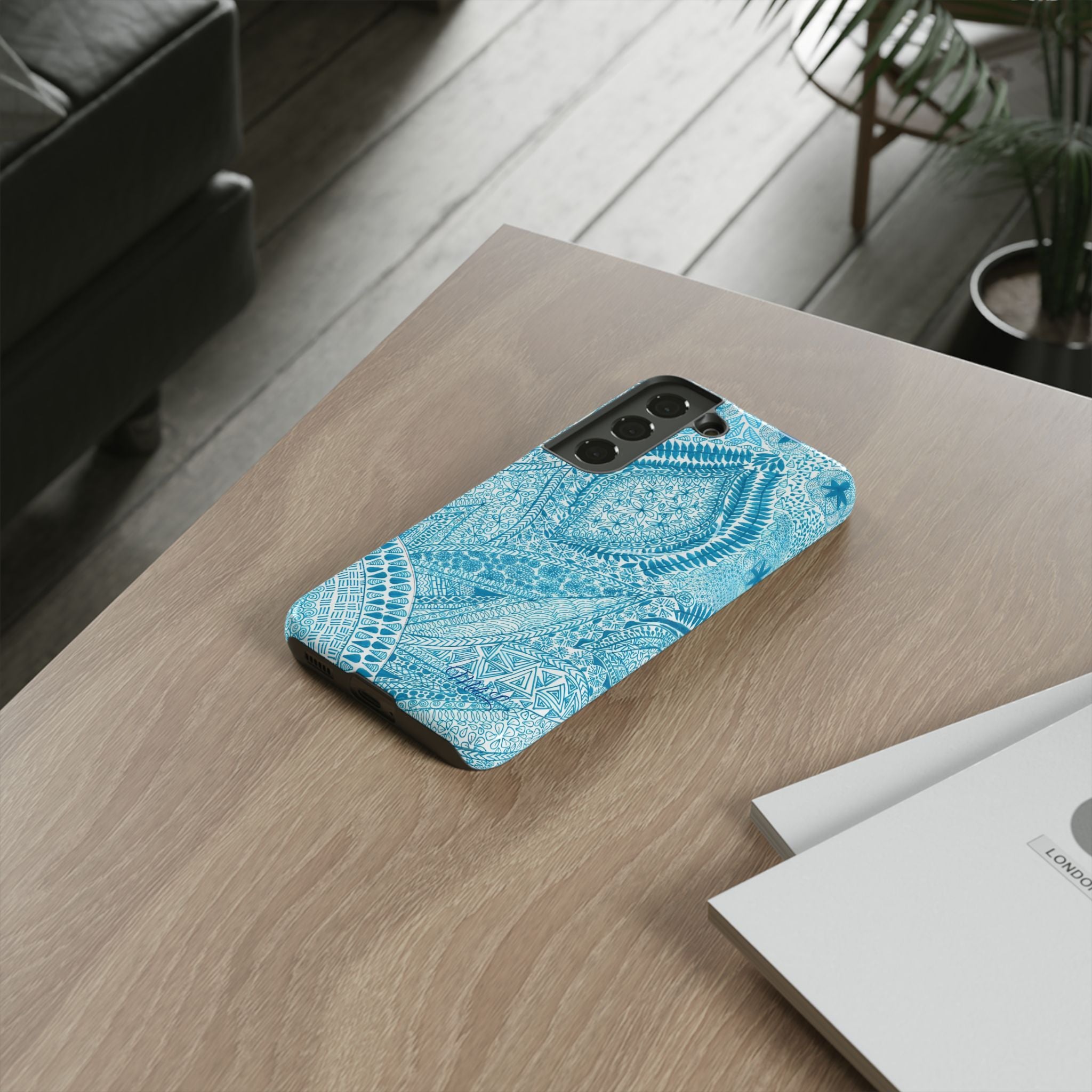 Teal Paisley