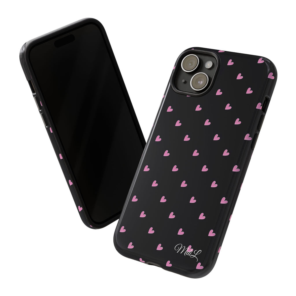 Dotted Hearts | Black and Pink - Mare di Luna