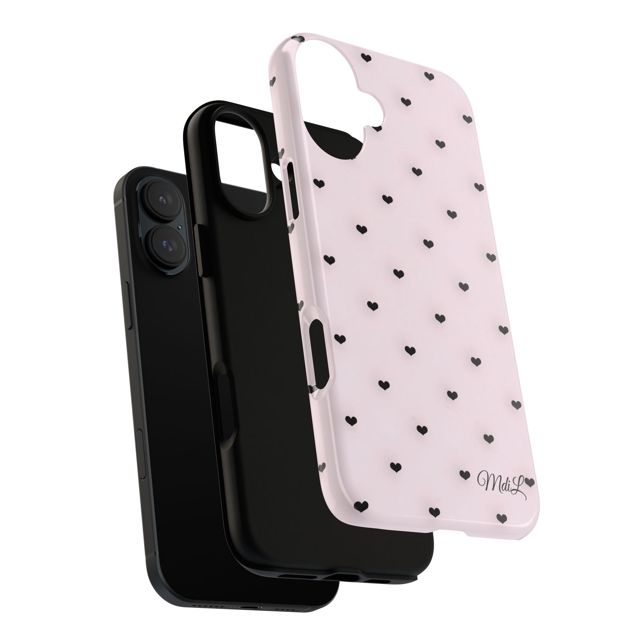 Dotted Hearts | Pink and Black