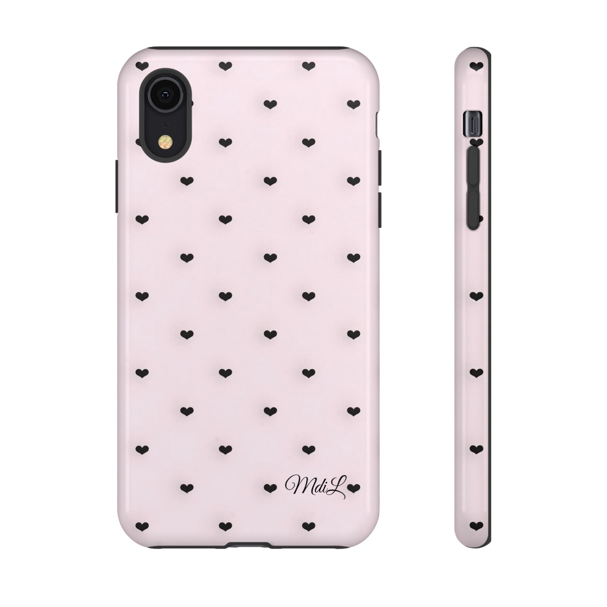 Dotted Hearts | Pink and Black