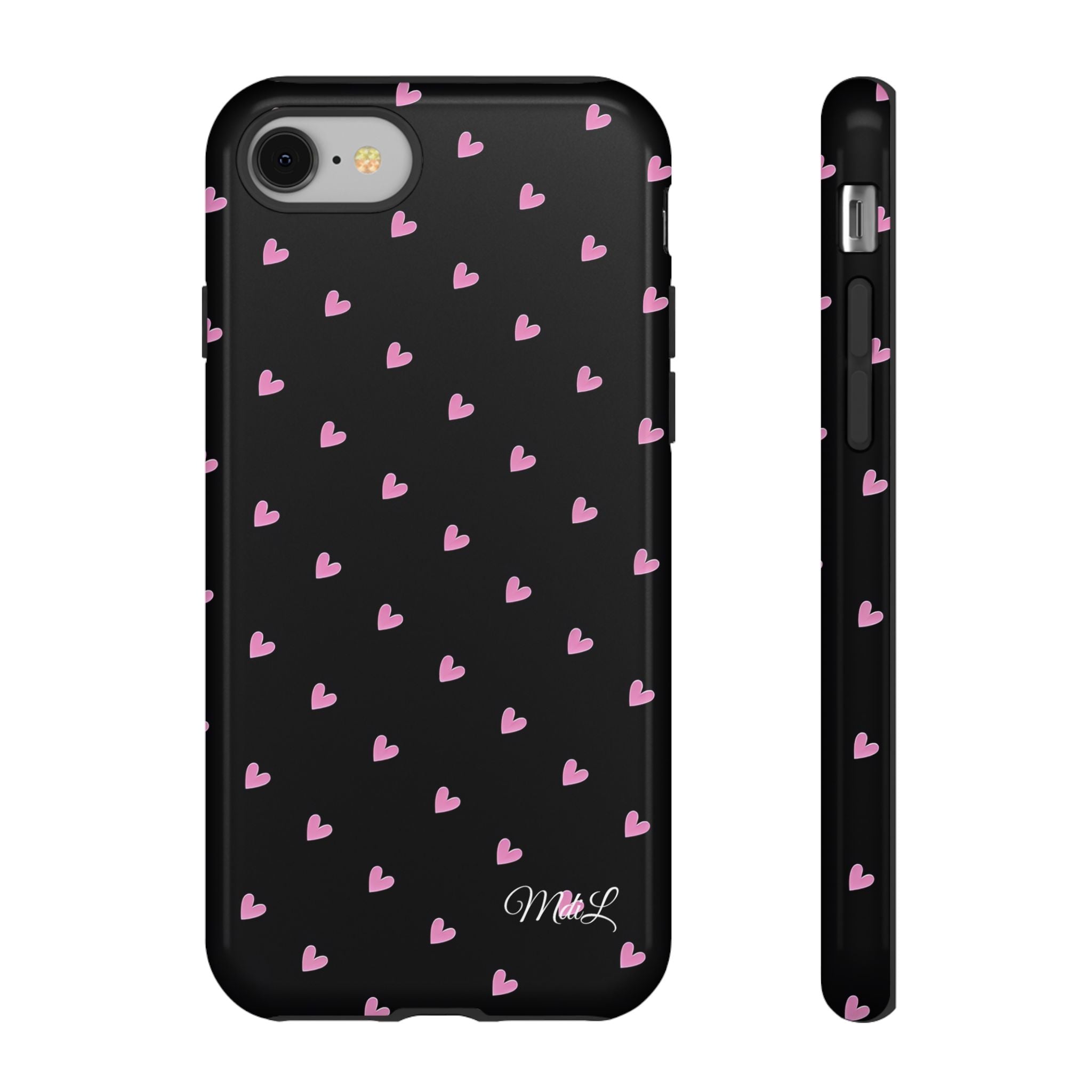 Dotted Hearts | Black and Pink - Mare di Luna