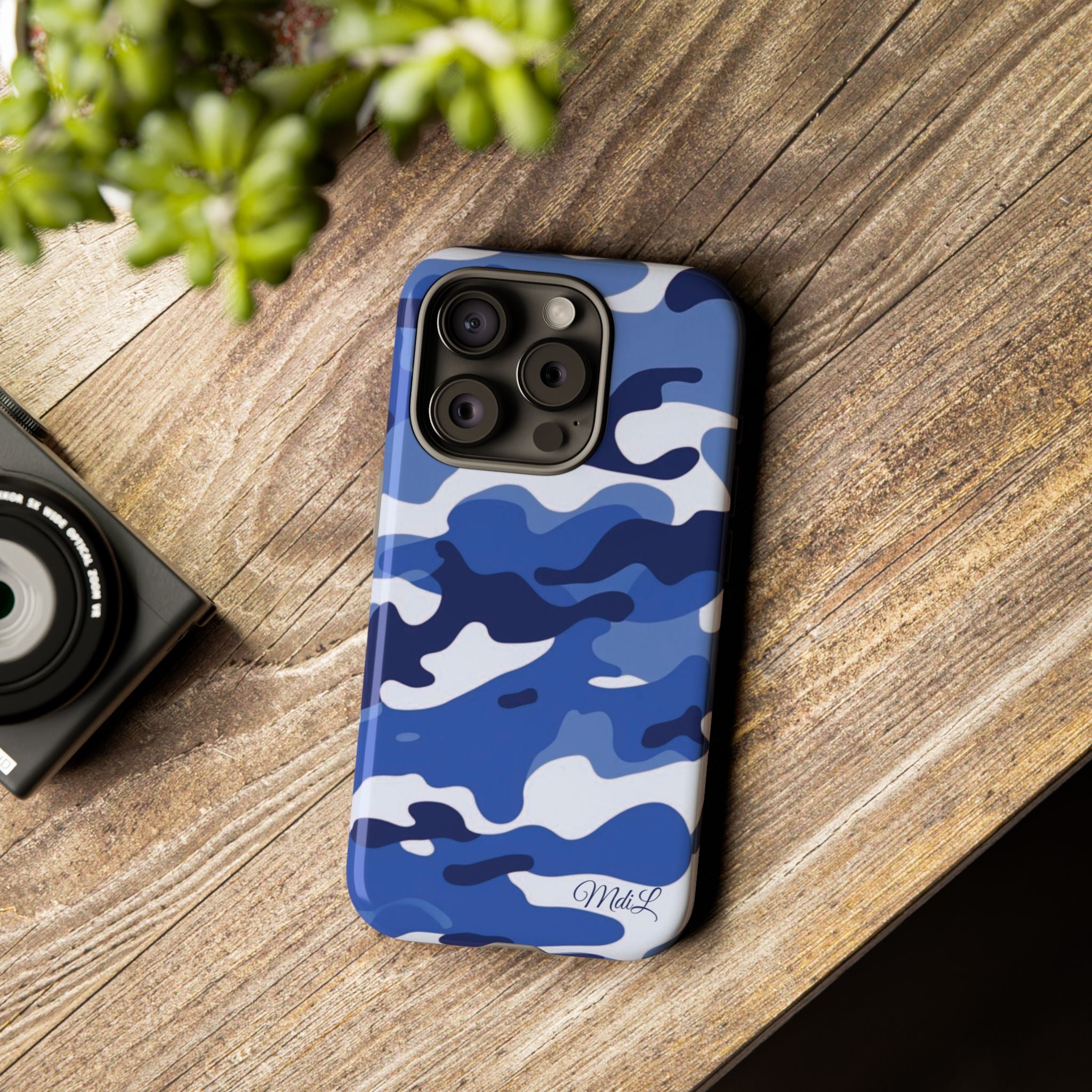 Deep Blue Camo iPhone Case