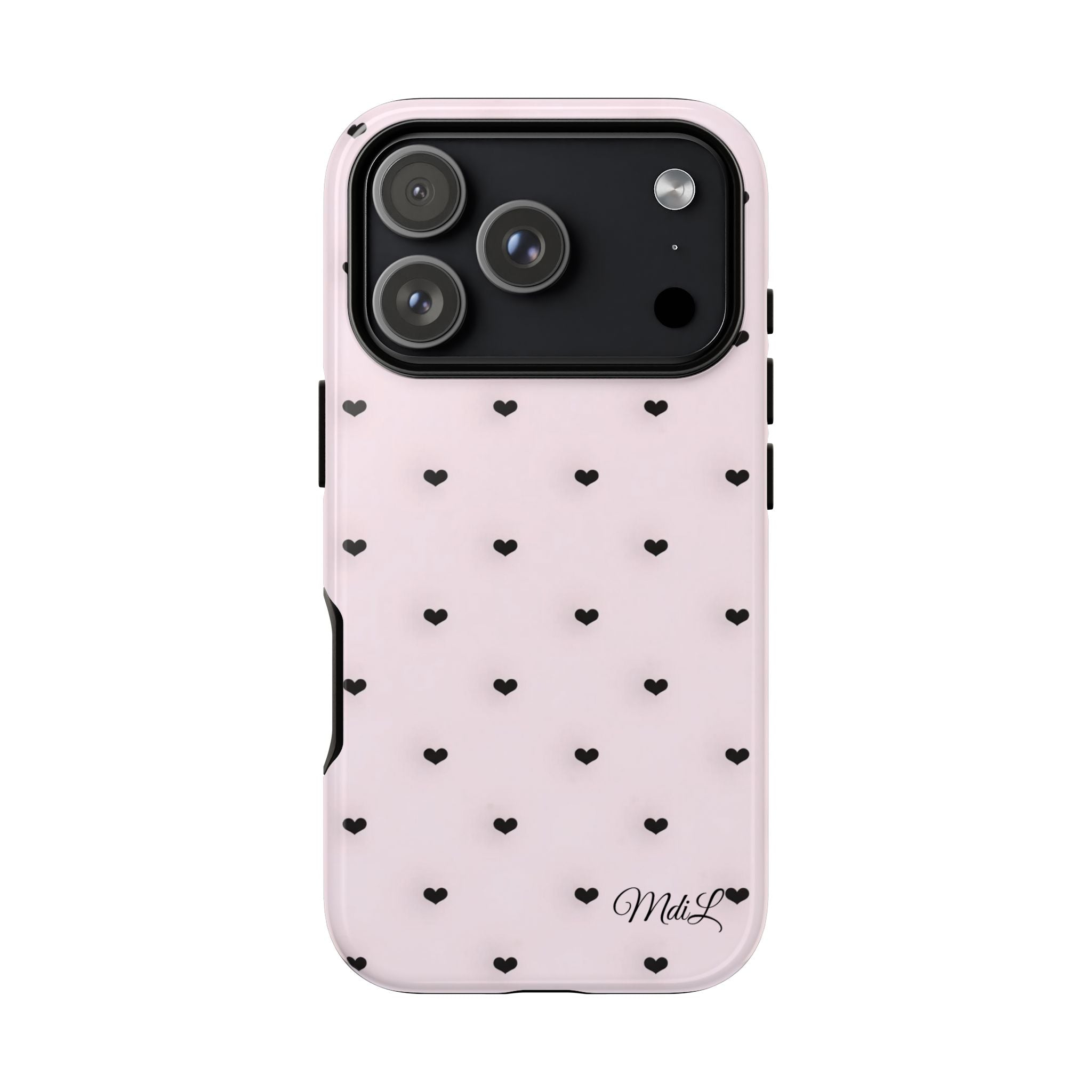 Dotted Hearts | Pink and Black