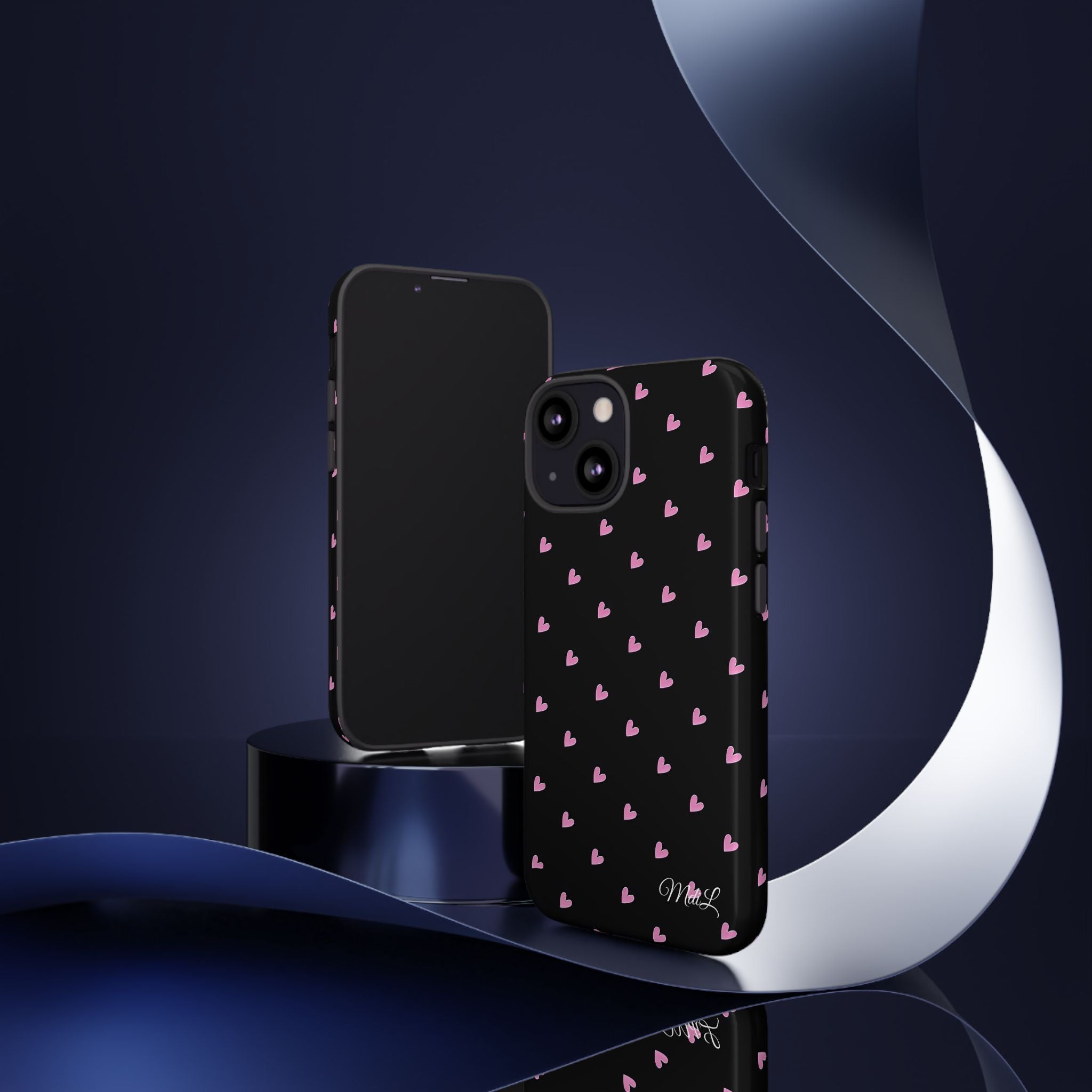 Dotted Hearts | Black and Pink - Mare di Luna