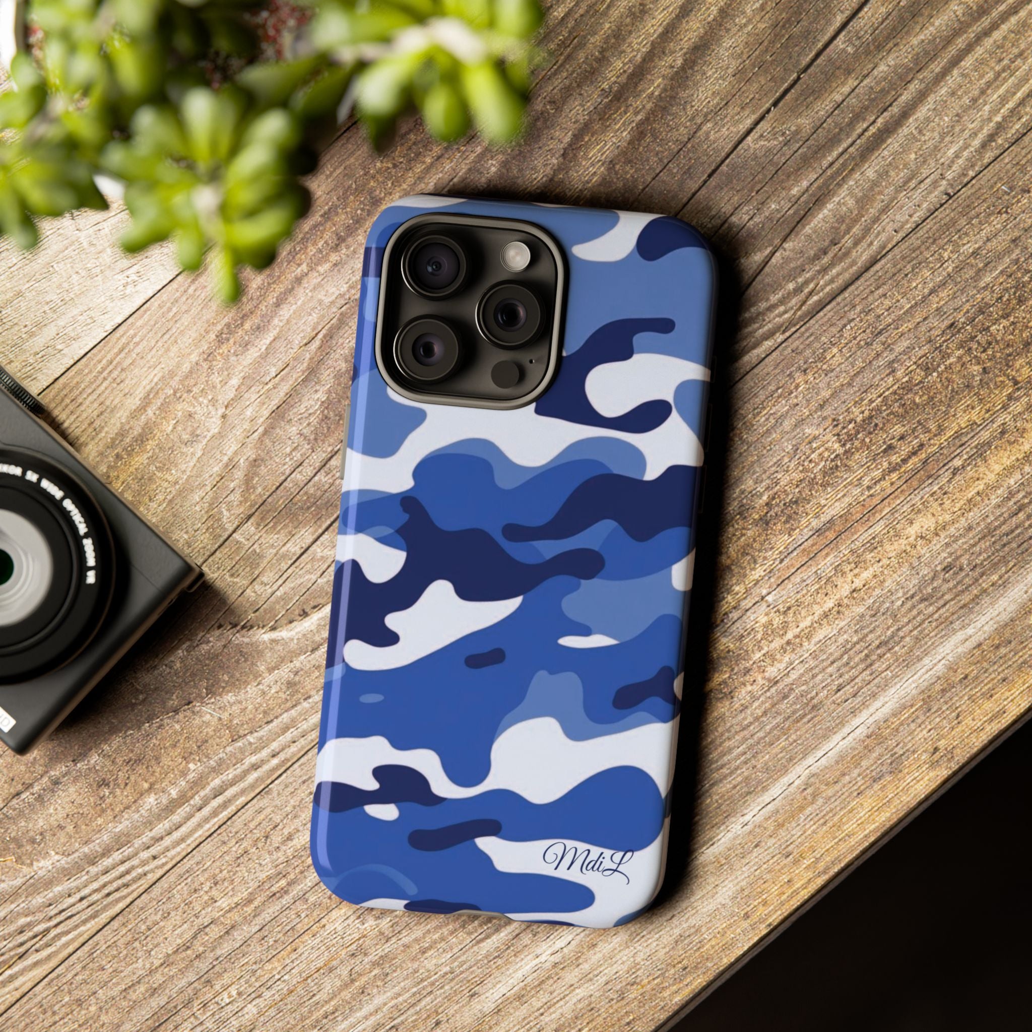 Deep Blue Camo iPhone Case