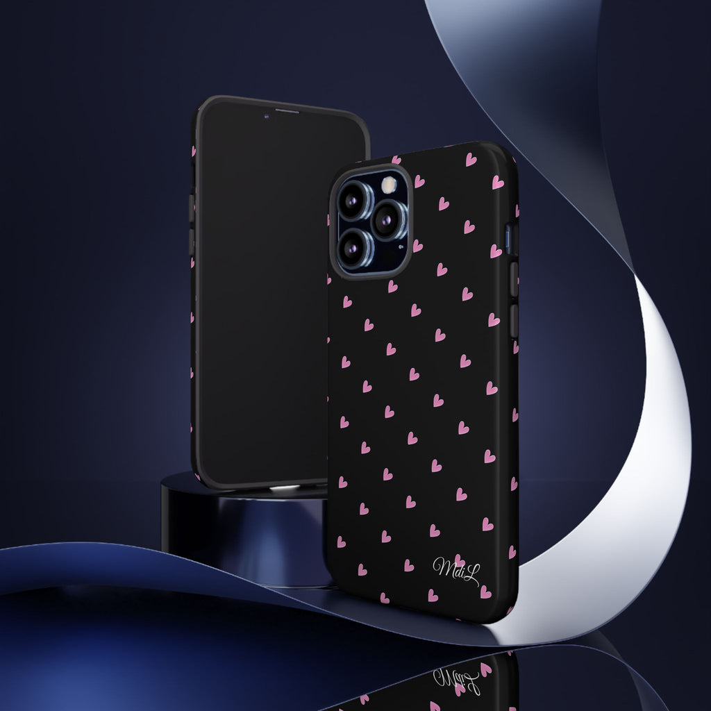 Dotted Hearts | Black and Pink - Mare di Luna