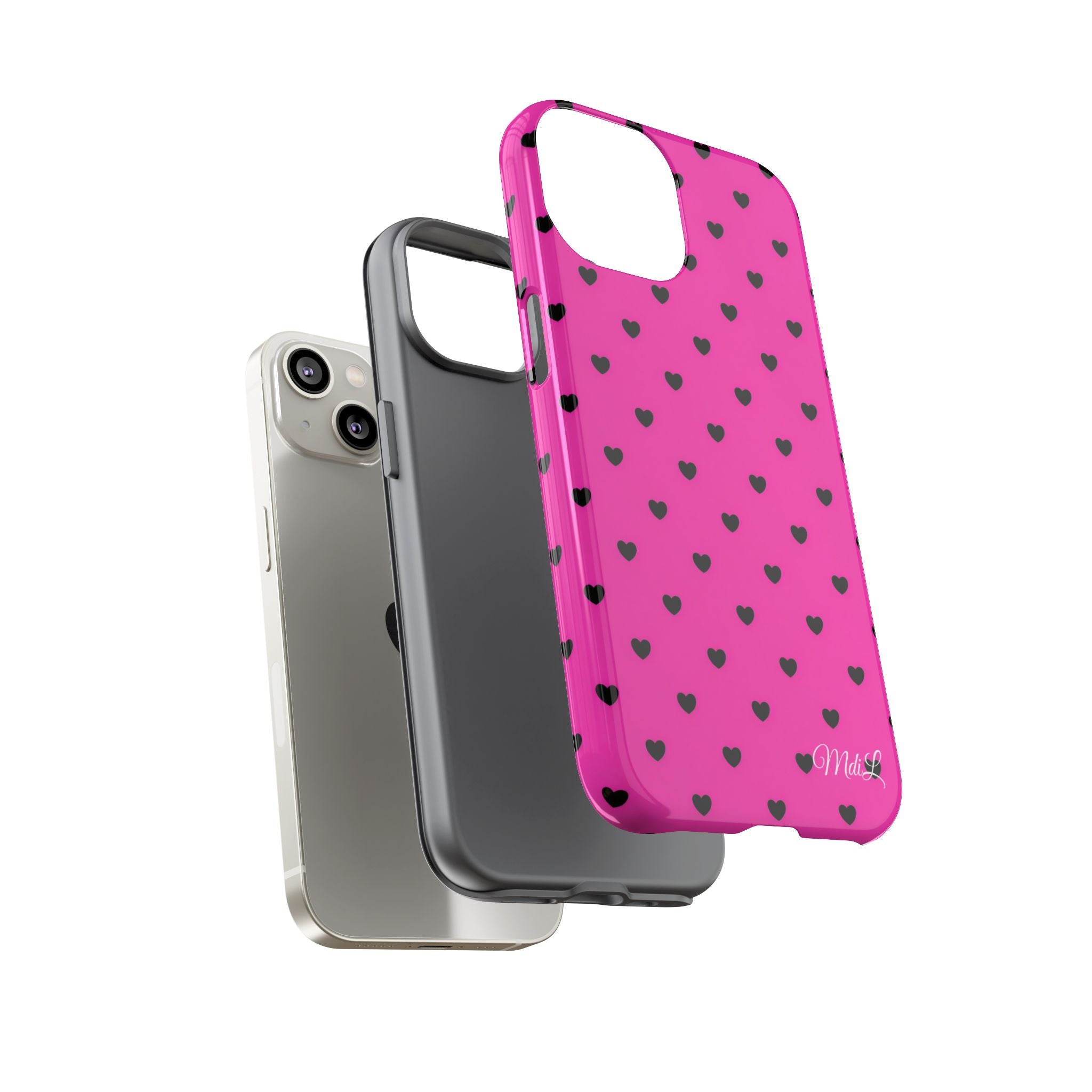 Dotted Hearts | Neon Pink - Mare di Luna
