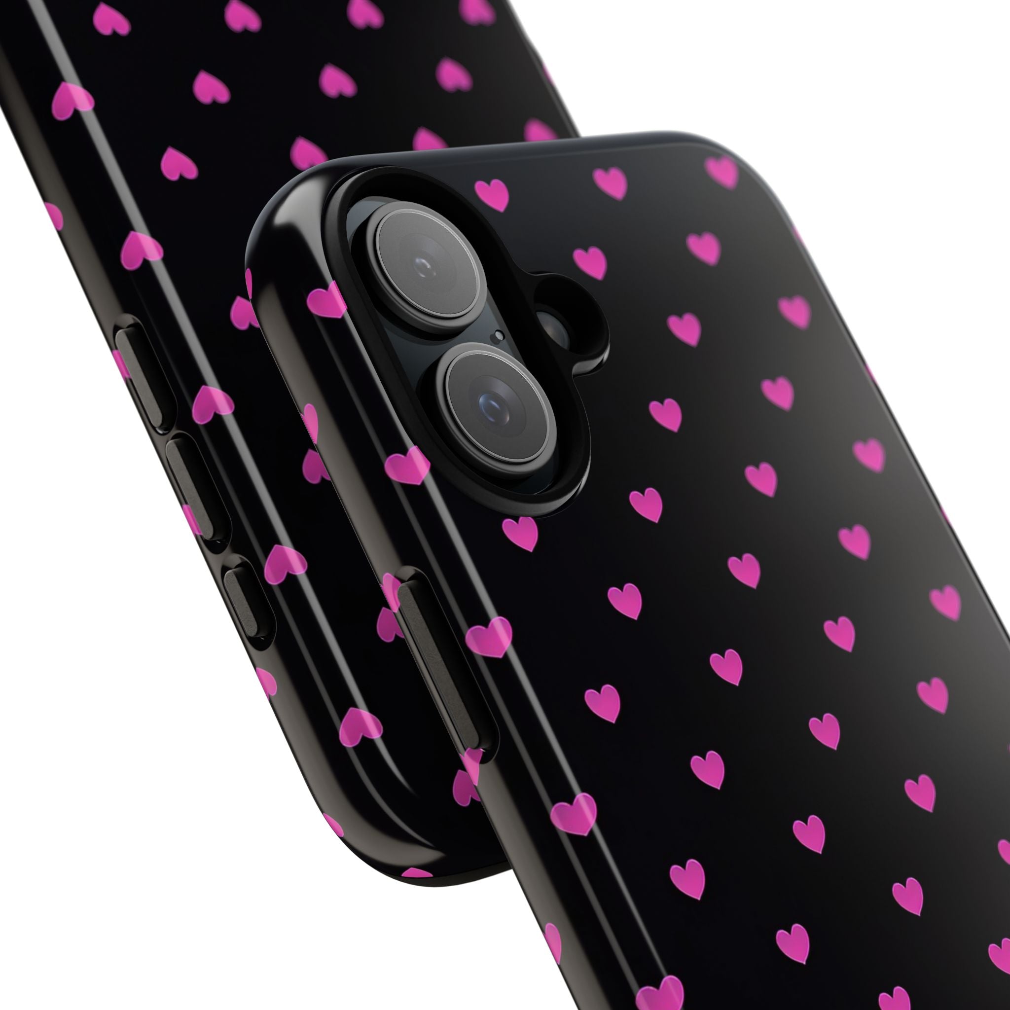 Dotted Hearts | Neon Pink and Black - Mare di Luna