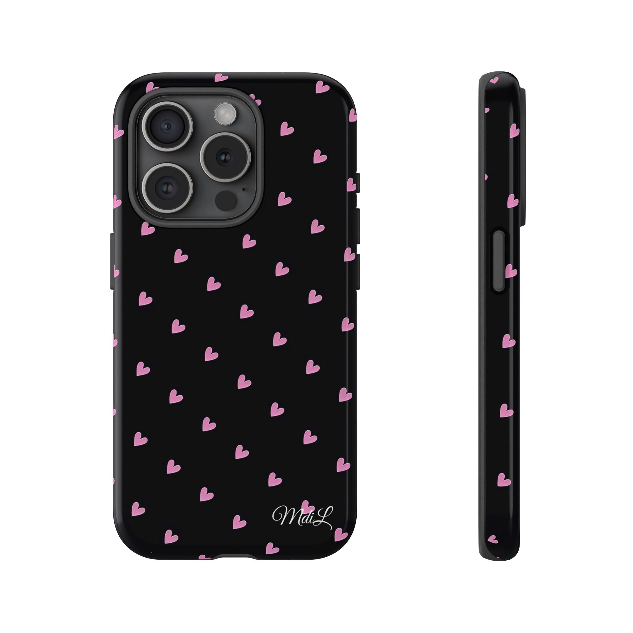 Dotted Hearts | Black and Pink - Mare di Luna