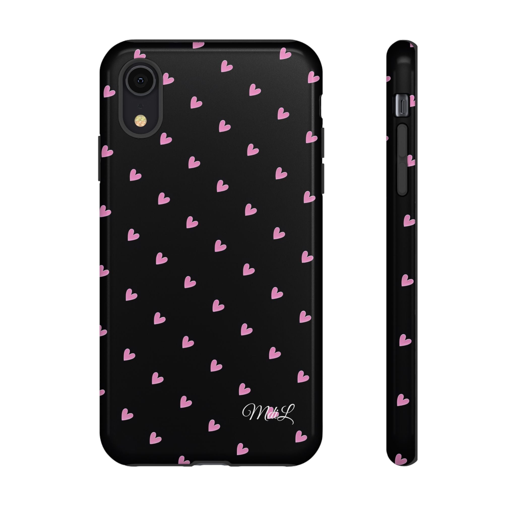 Dotted Hearts | Black and Pink - Mare di Luna